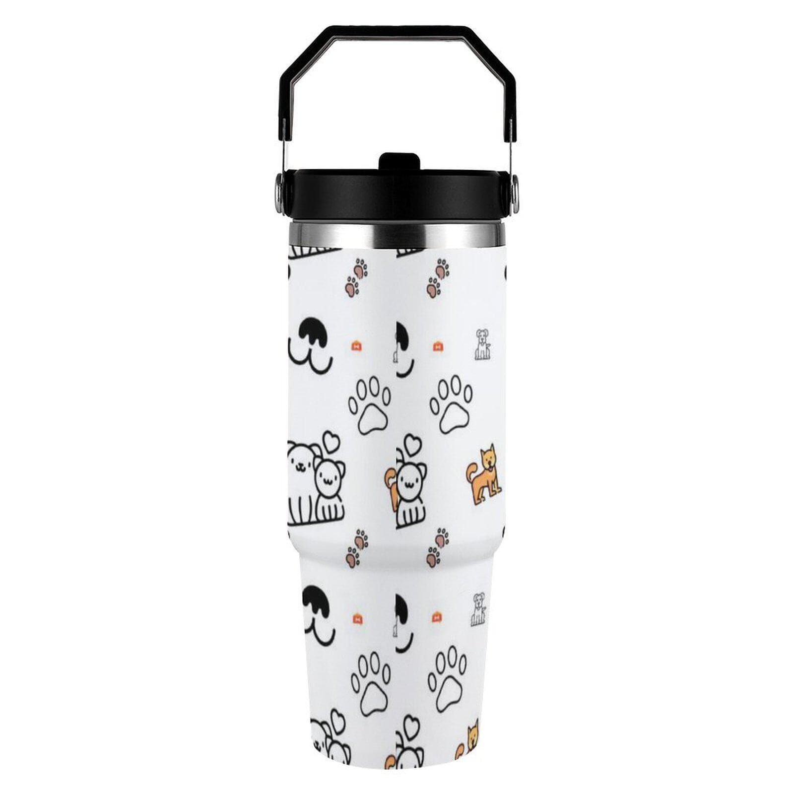 30oz Insulated Car Cup with Handle - Stainless Steel Tumbler UV Print