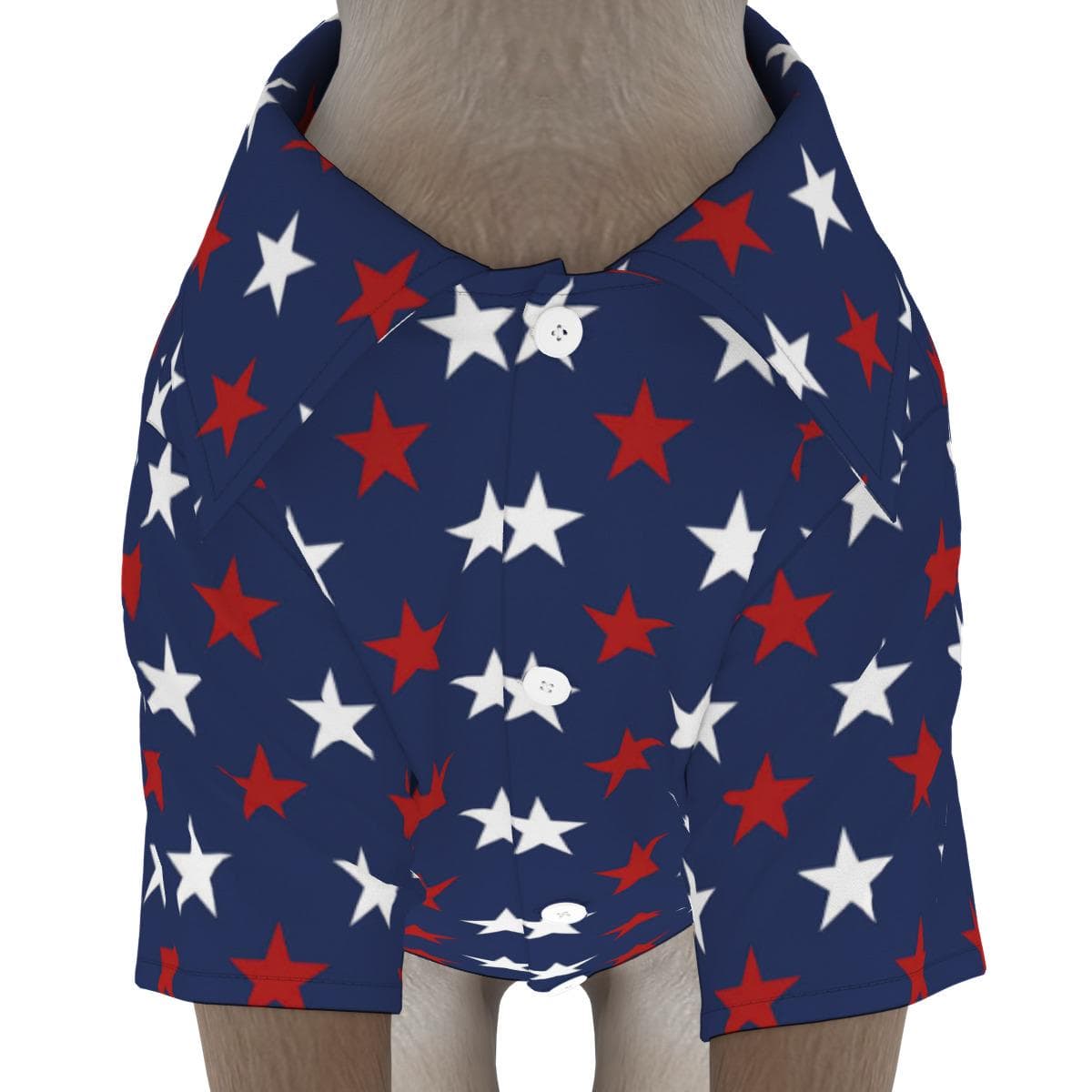 Patriotic Pup Hawaiian Shirt | Star Print Dog Apparel | 4-Way Stretch