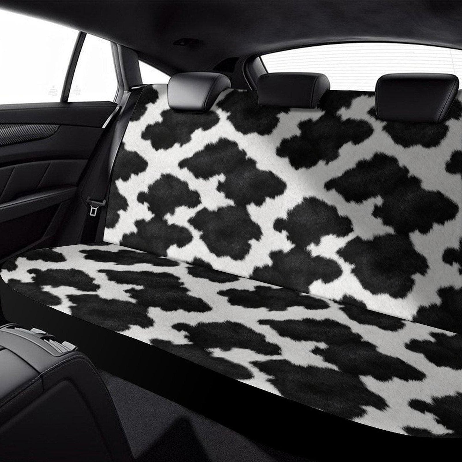 Cow Print Car Back Seat Cover | Stretch Polyester Spandex | SUV Sedan
