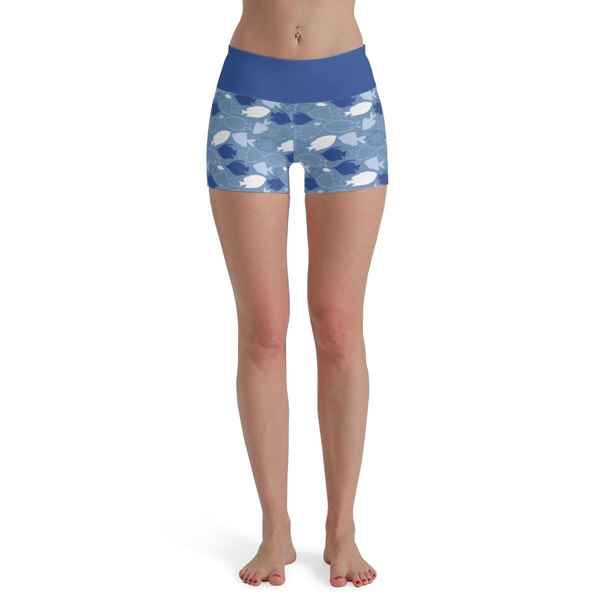 Everyday Kamo 'School's Out' Fish Print High-Waisted Shorts