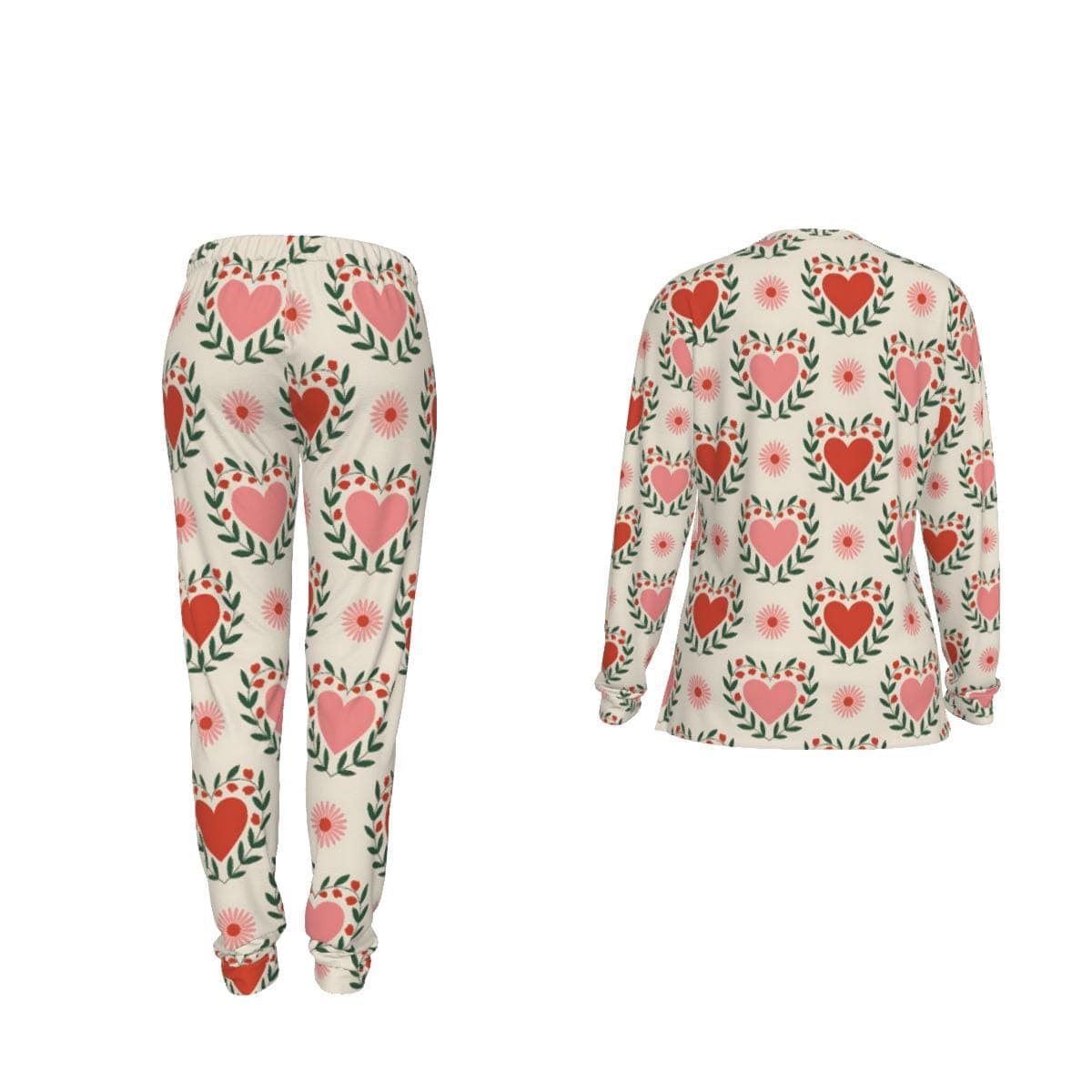 Heart Pajama Set | Brush Knit Valentine's Loungewear