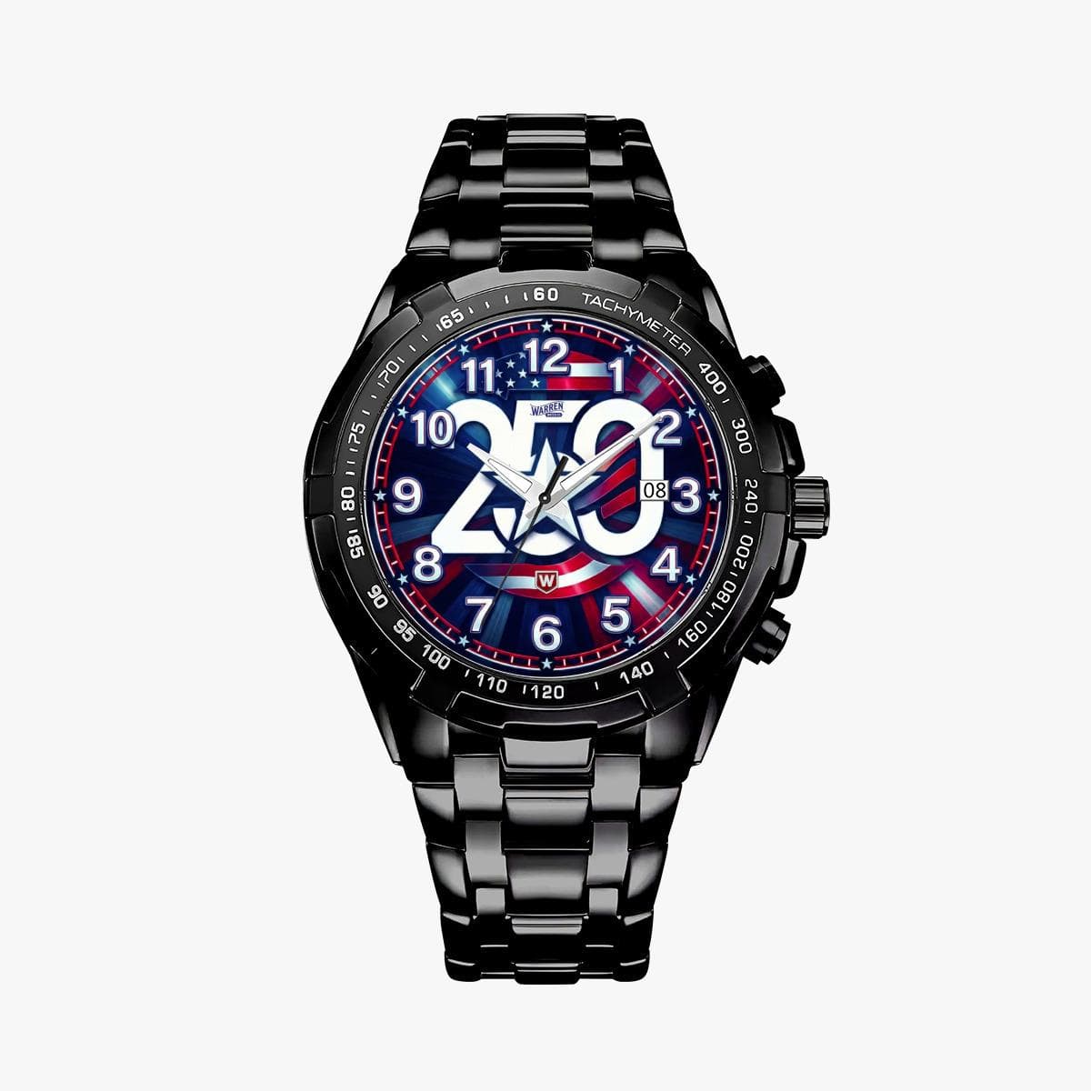 Bold American Pride 250th Anniversary Chronograph Watch - Metal Band, Crystal Mirror, Everyday Style