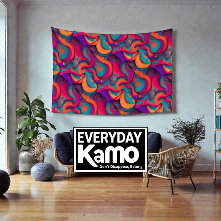 Vibrant Swirl Abstract Tapestry - Psychedelic Wall Art, Boho Dorm Decor, Beach Throw
