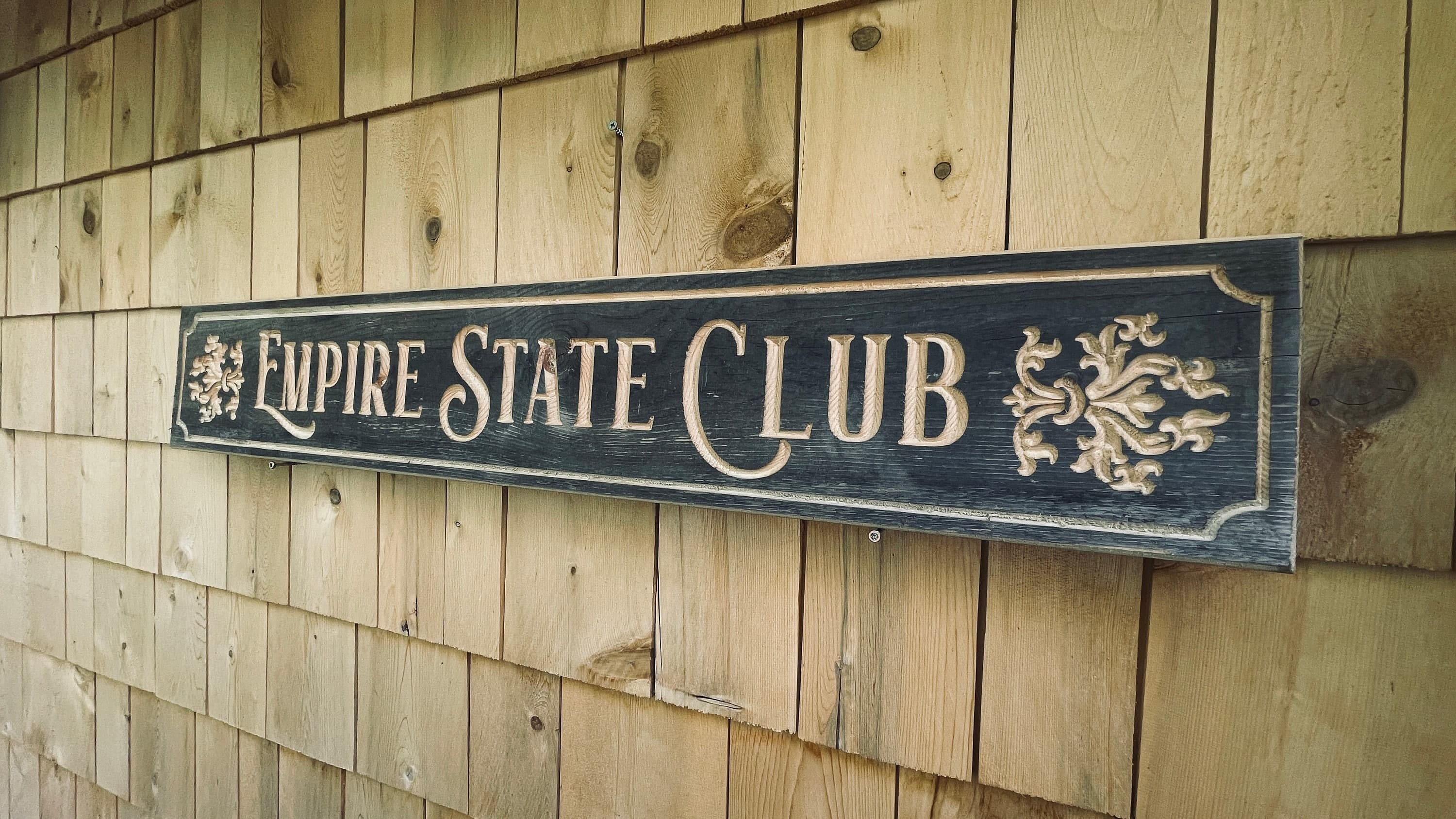 Empire State Club Carved Real Pine Wooden Sign