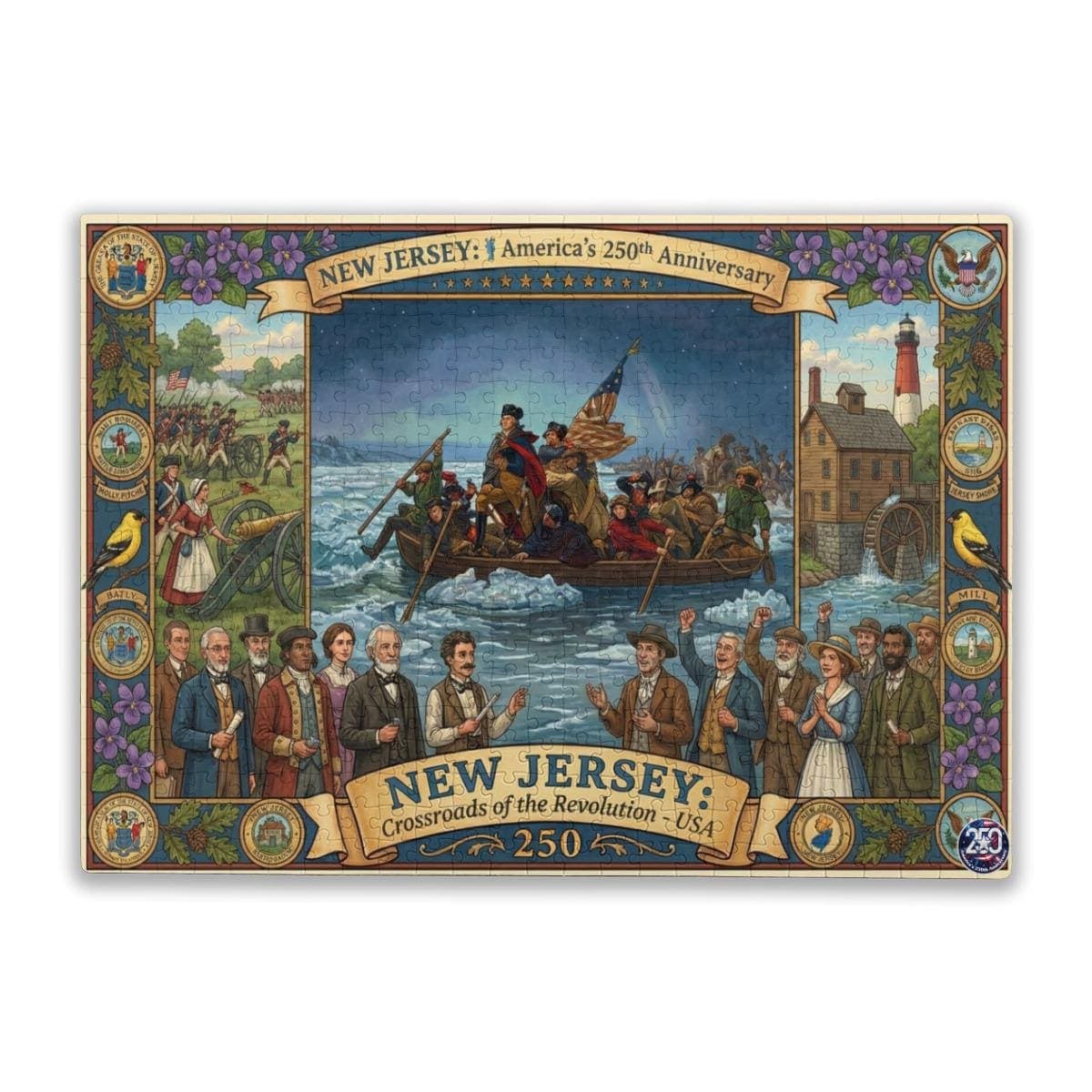 New Jersey 250th Anniversary Puzzle | Historical Delaware Crossing | Adult Jigsaw