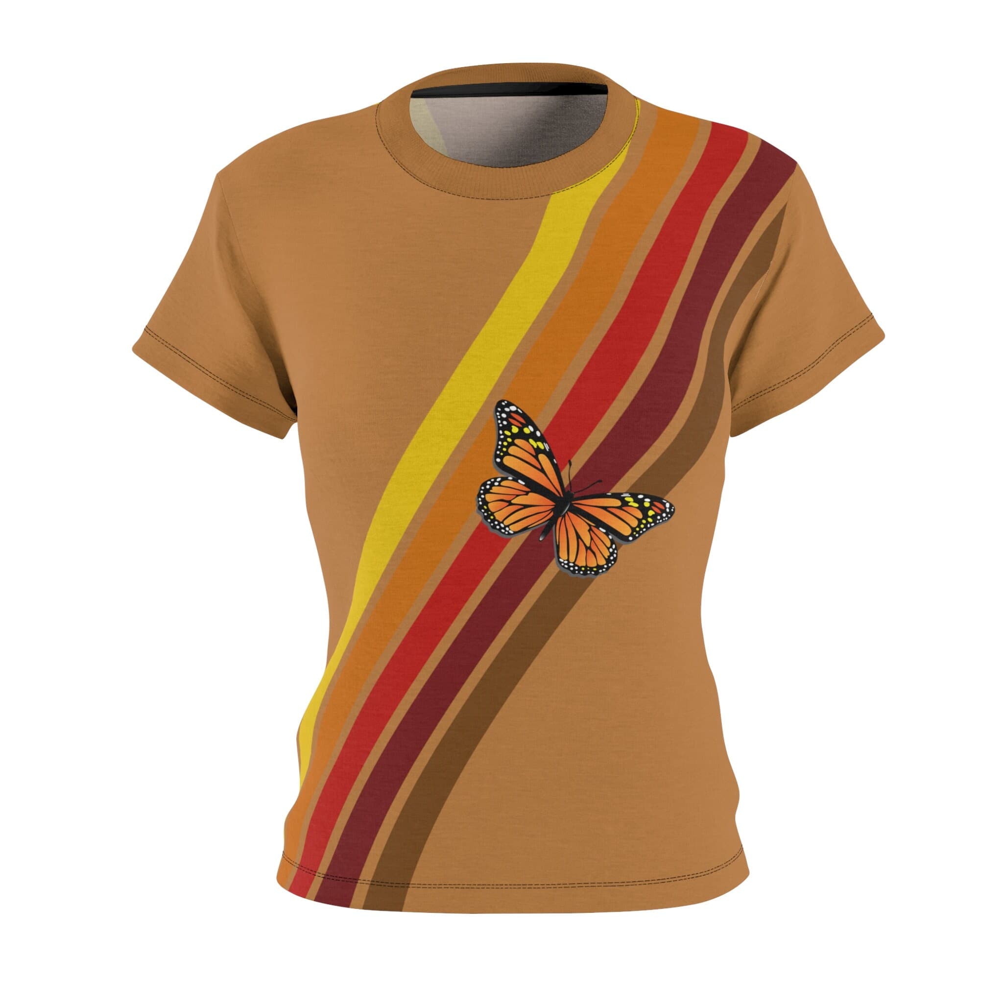 Westy Volkssummer Stripe Women's Tee - Retro Road Trip Butterfly