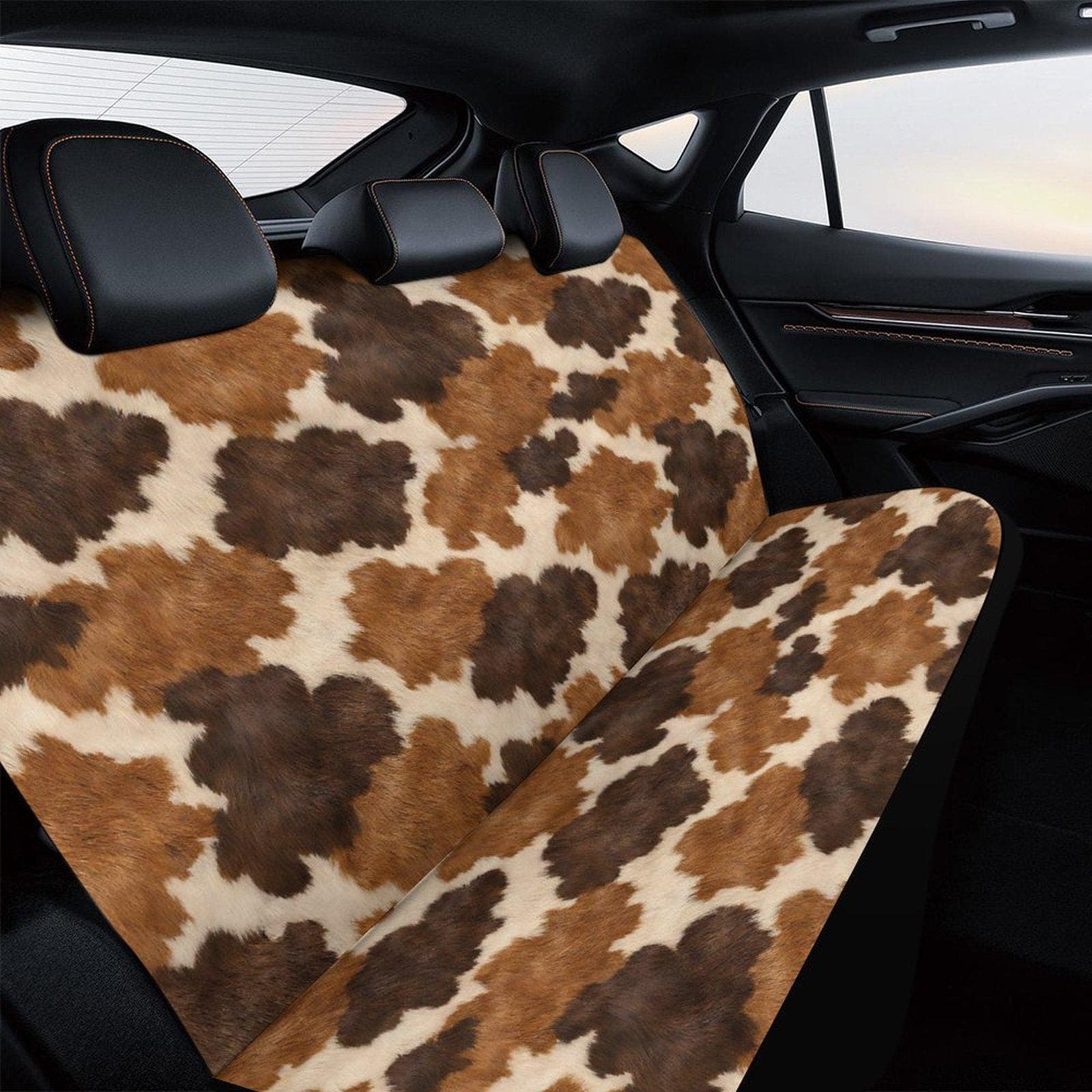 Cow Print Back Seat Cover for Cars & Trucks | Polyester Spandex