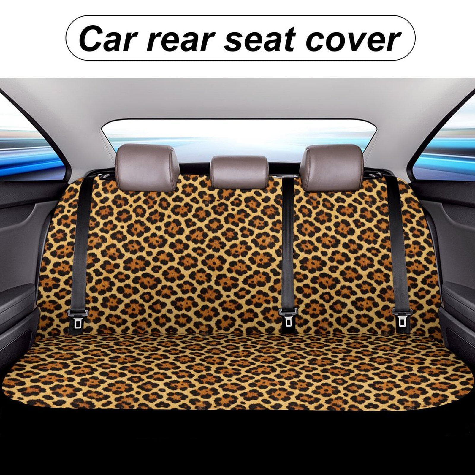 Leopard Print Car Seat Cover Back Seat Universal Fit Polyester Spandex