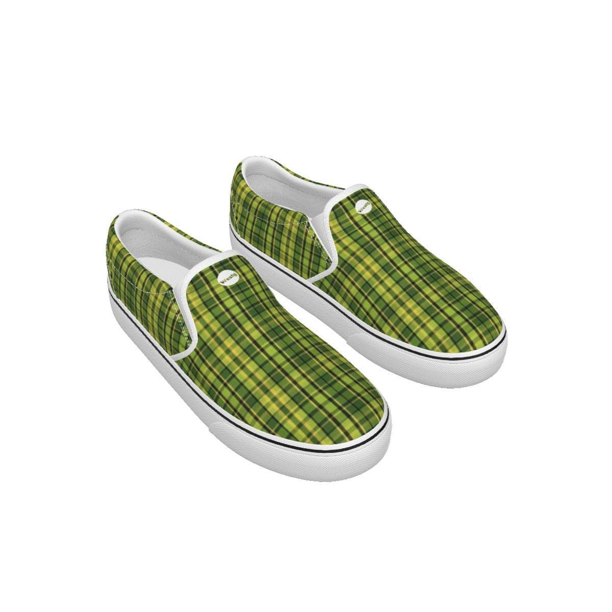 Westy Green Plaid Slip-On Sneakers – VW Camper Road Trip Style