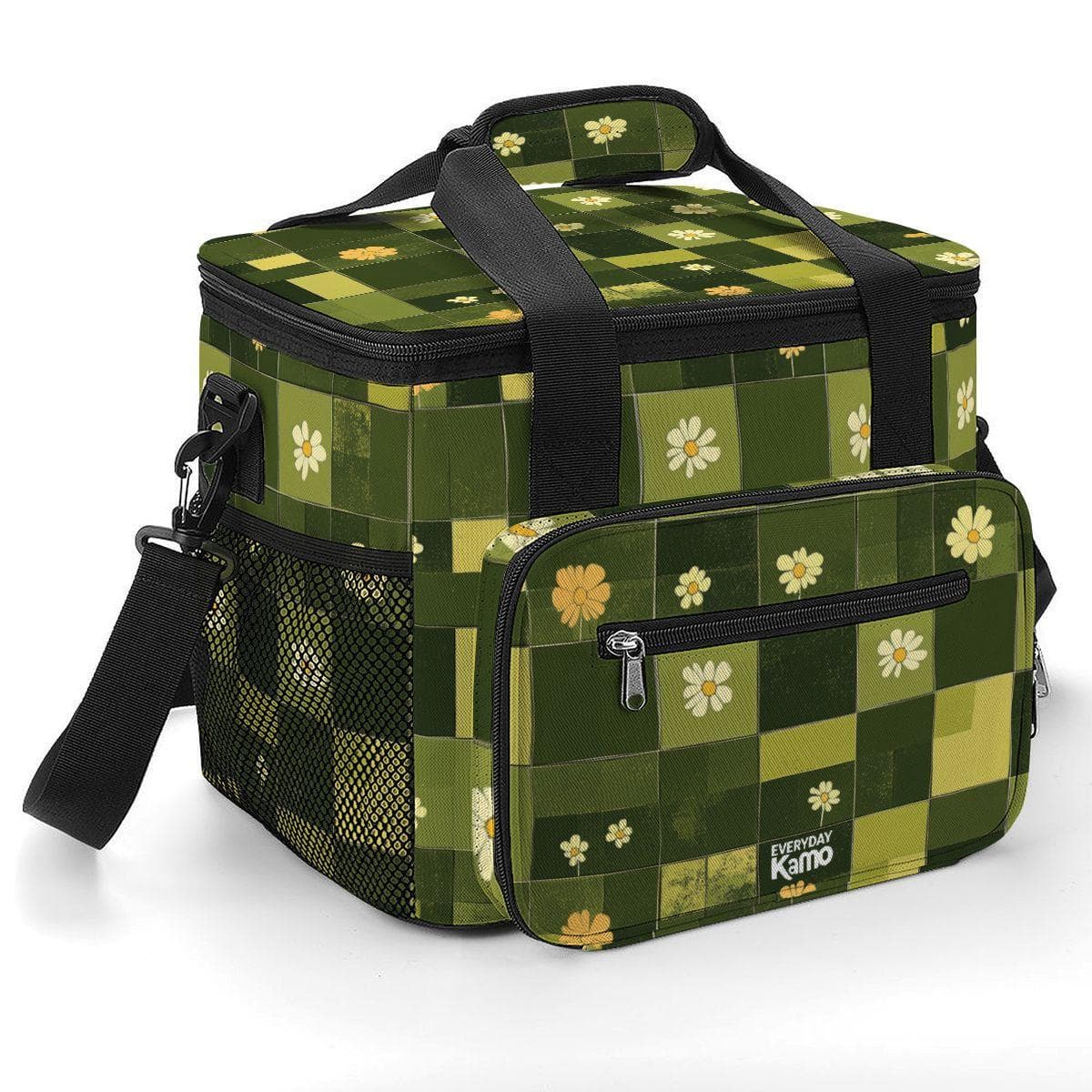 Daisy Plaid Insulated Lunch Bag Oxford Fabric Leakproof Cooler Tote