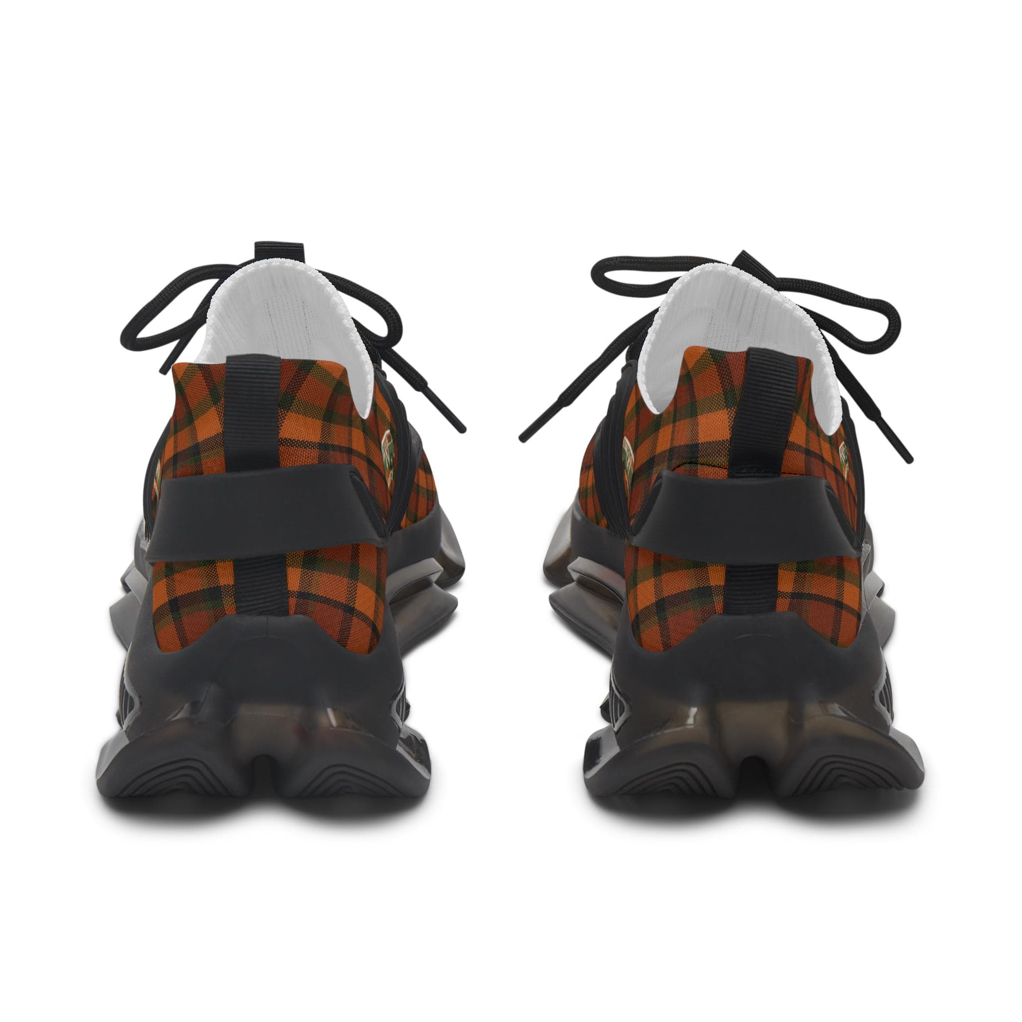 Westy Plaid Sneakers Women Orange Tartan VW Bus Camper Van Road Trip Shoes