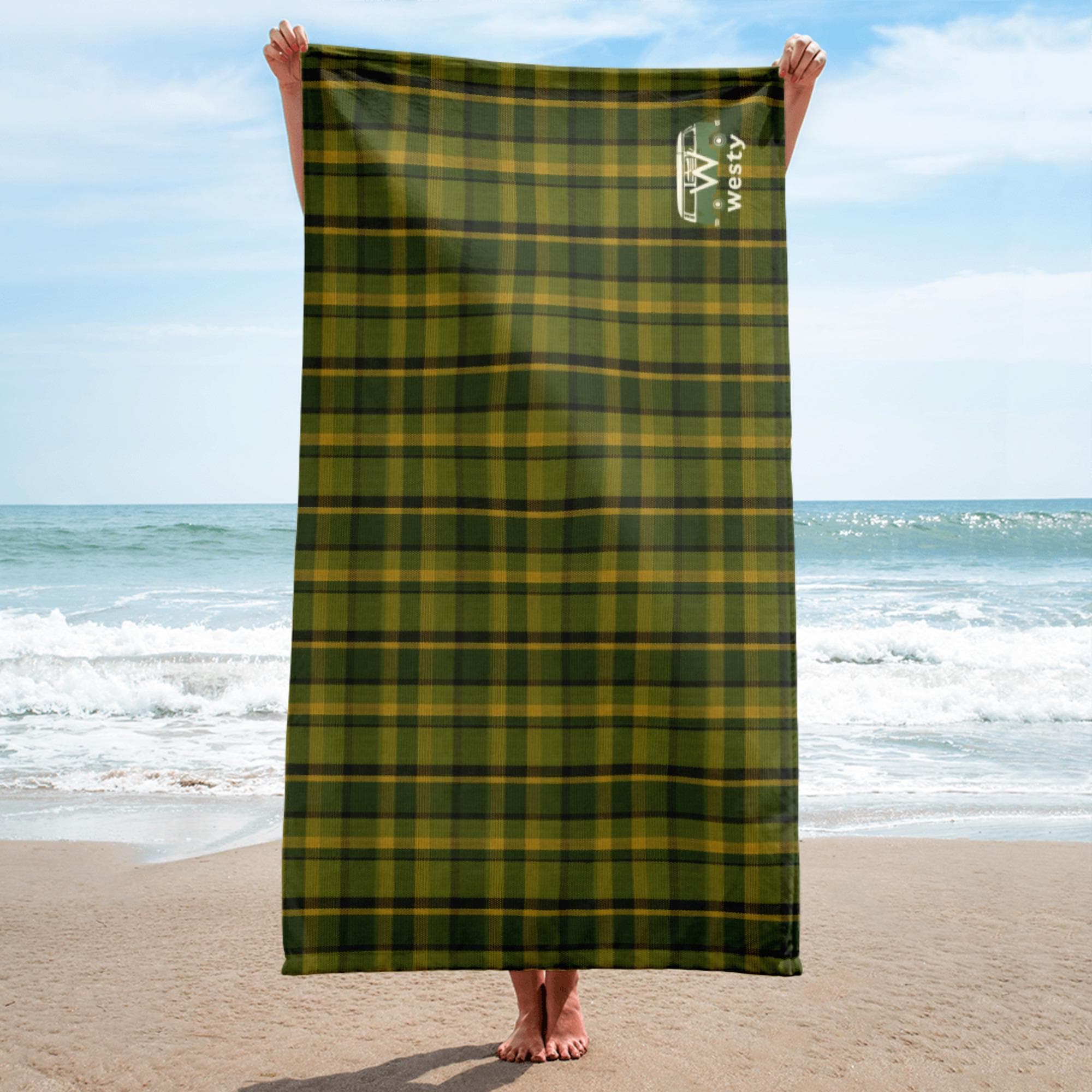 Westy Westfalia Green Bath Towel