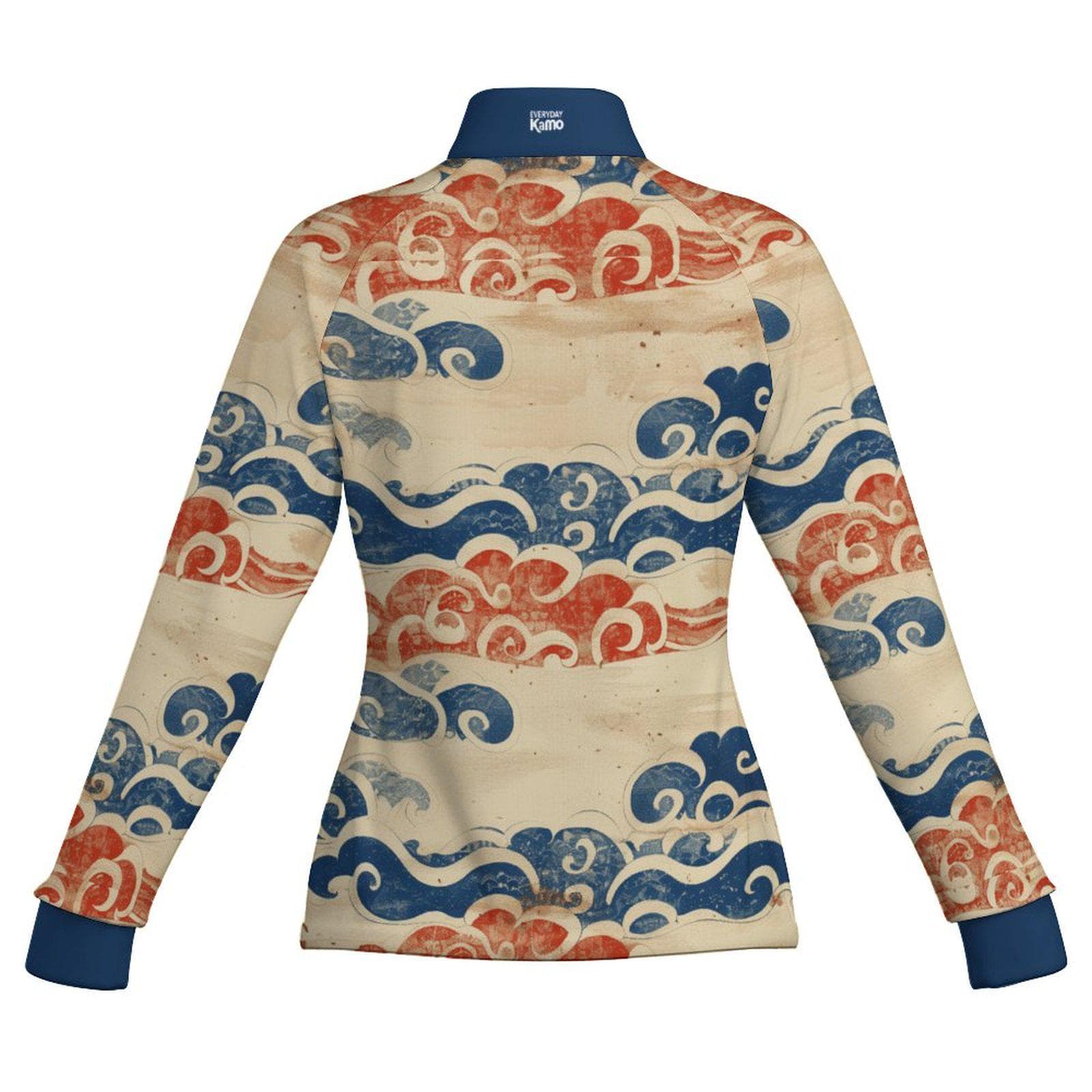 Zen Waves Quarter Zip Long Sleeve Top | Quick Dry Activewear Slim Fit