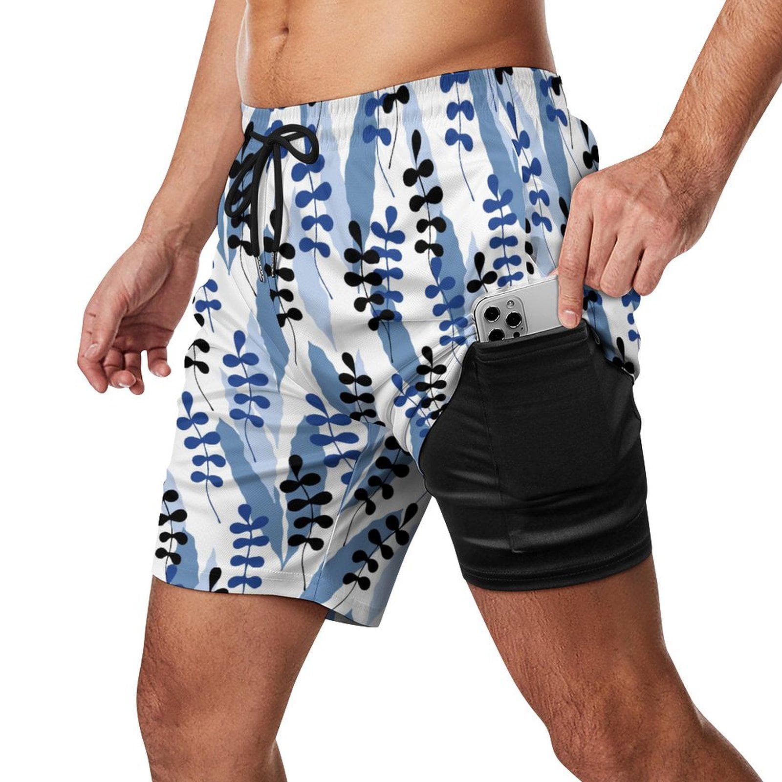Men's Coastal Bloom Beach Shorts | Quick Dry Botanical Swim Trunks with 4 Pockets | Summer & Vacation Ready
