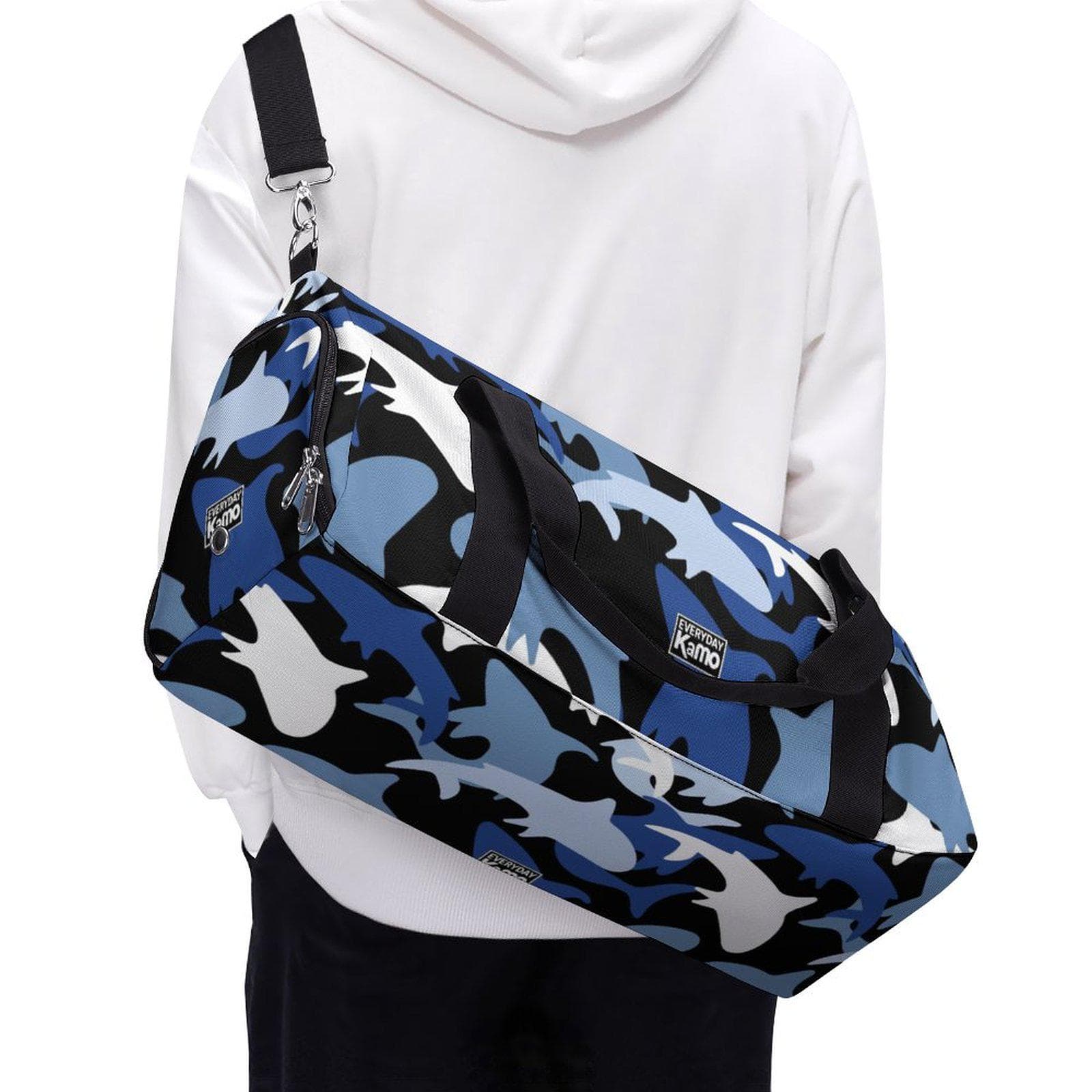 Everyday Kamo Shark Camo Duffle Bag | Waterproof Gym Travel Sports Weekend Bag | Blue Ocean Print