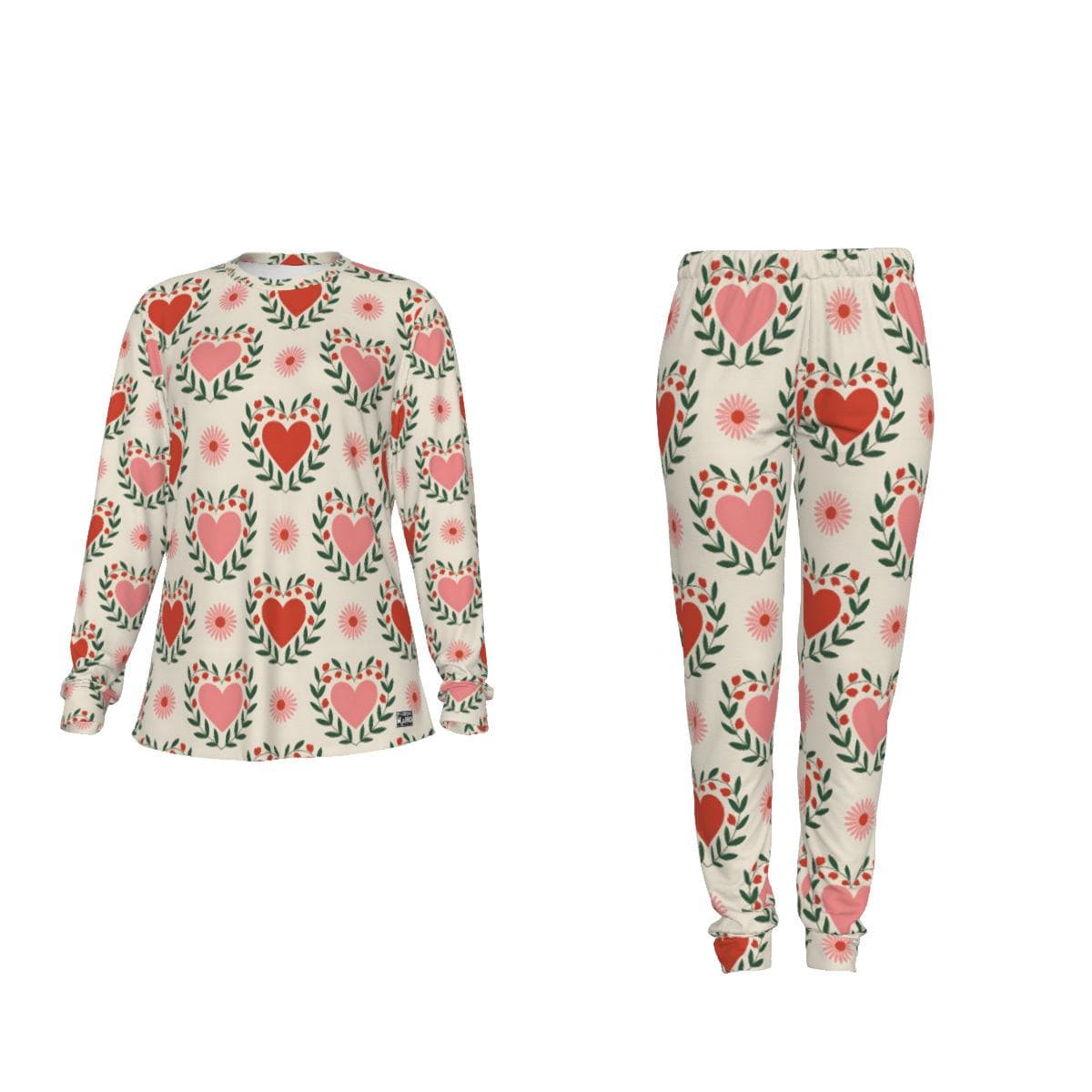 Heart Pajama Set | Brush Knit Valentine's Loungewear