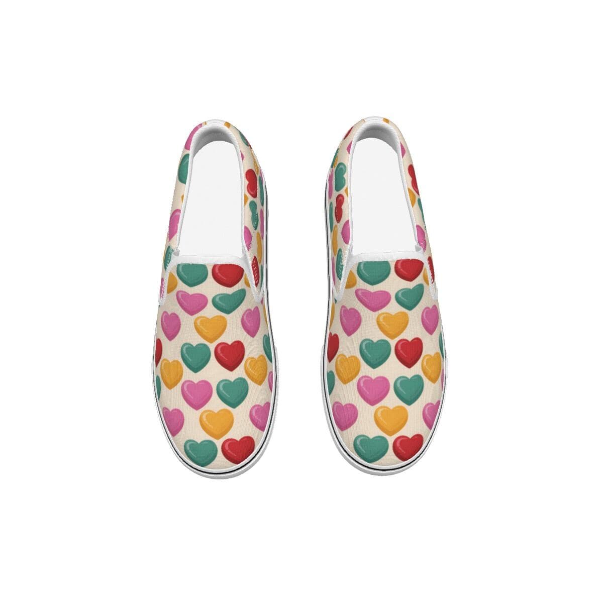 Everyday Kamo Heart Pattern Canvas Slip-On Shoes for Men | All-Day Comfort & Style