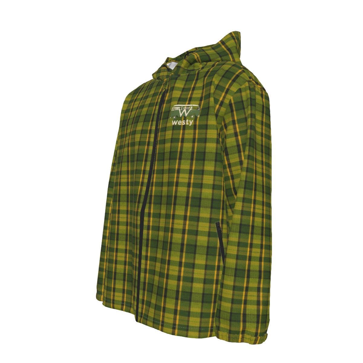 Westy Plaid Hooded Windproof Jacket - Retro Camper Van Road Trip