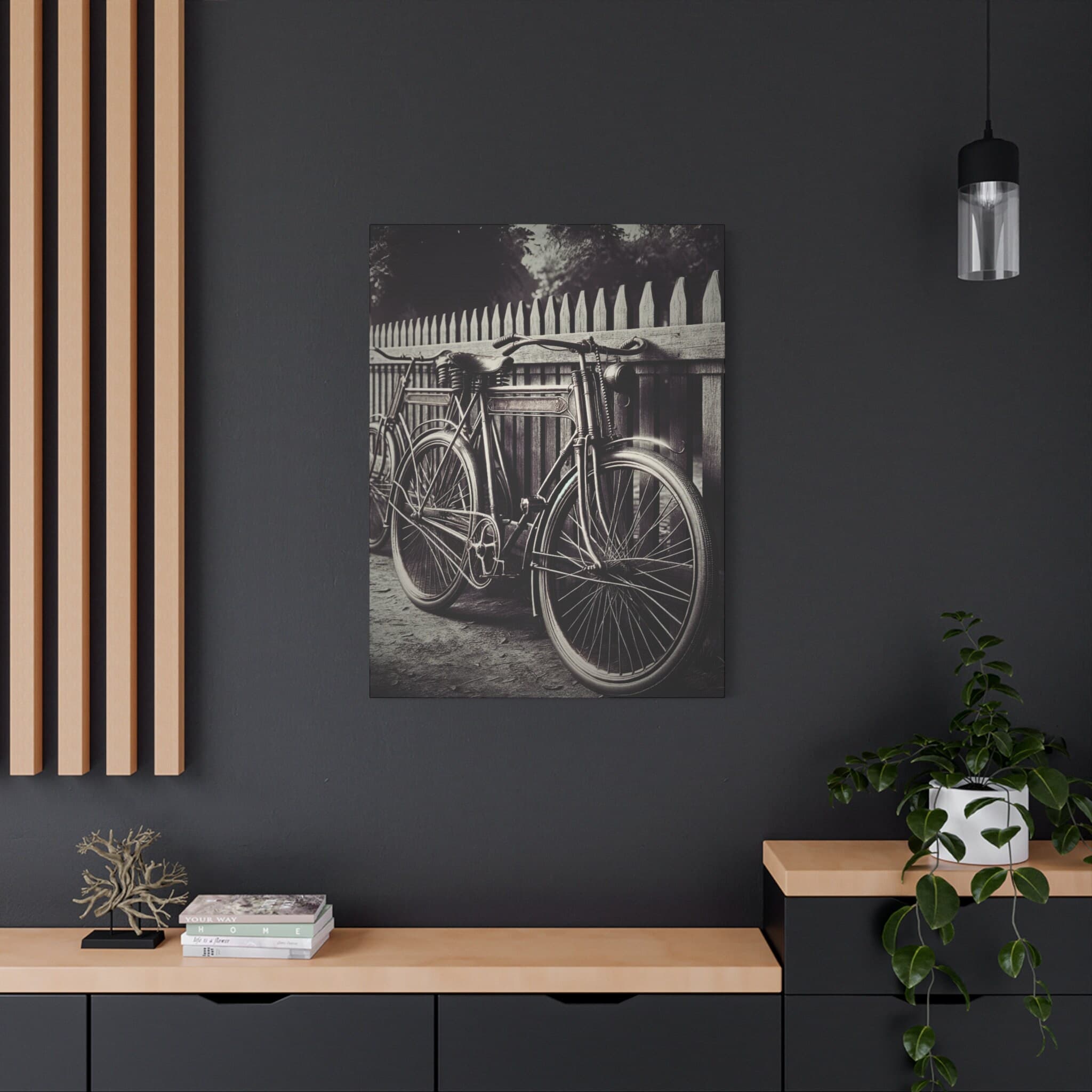 Vintage 1920s Bicycle Print on Stretched Canvas - Multiple Sizes