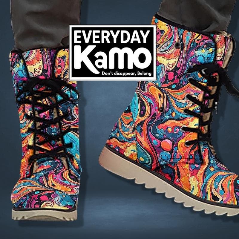 Everyday Kamo Women's Winter Boots Psychedelic Swirl Urban