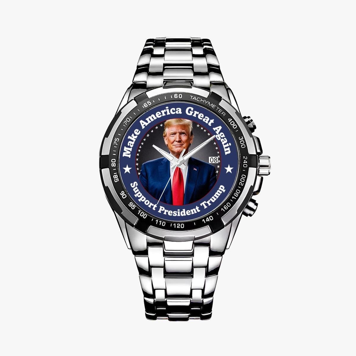 Donald Trump 'Make America Great Again' Metal Watch - Support Trump Timepiece, Political Gift for Patriots & Collectors