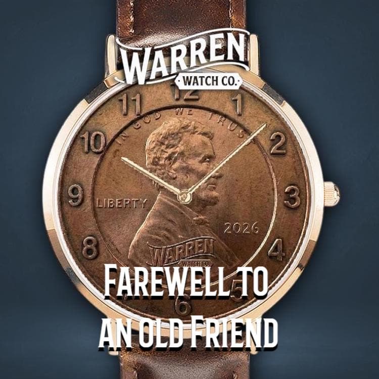 Farewell to the Penny Commemorative Watch - Genuine Leather Band & Quartz Movement