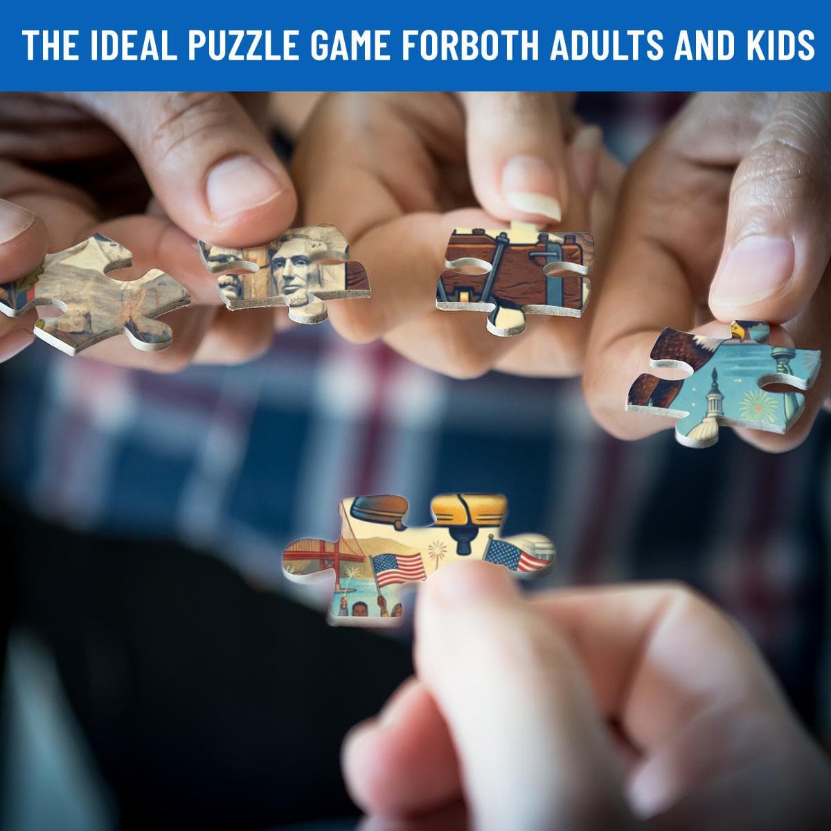 America 250th Anniversary Puzzle | Patriotic Cardboard Jigsaw Gift