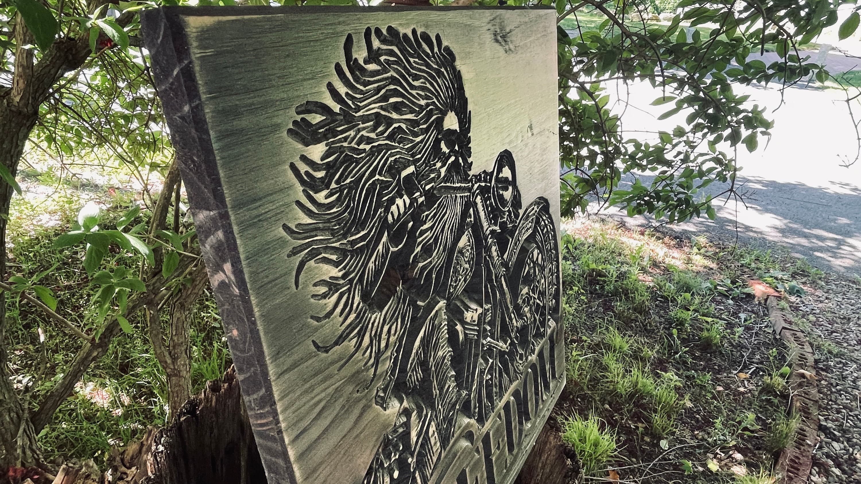 Freedom Rider Carved Wood Sign