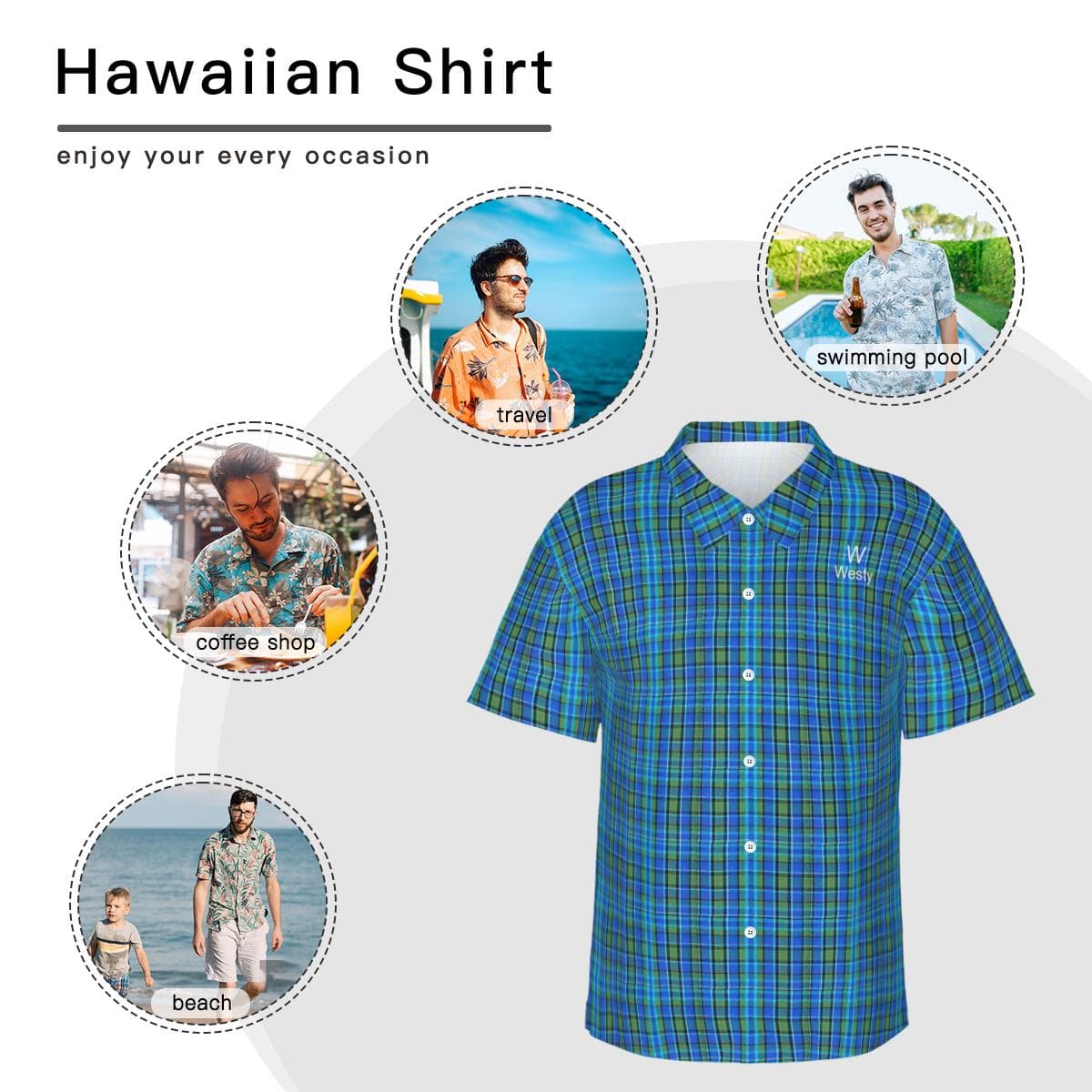 Westfalia Westy Blue Hawaiian Shirt