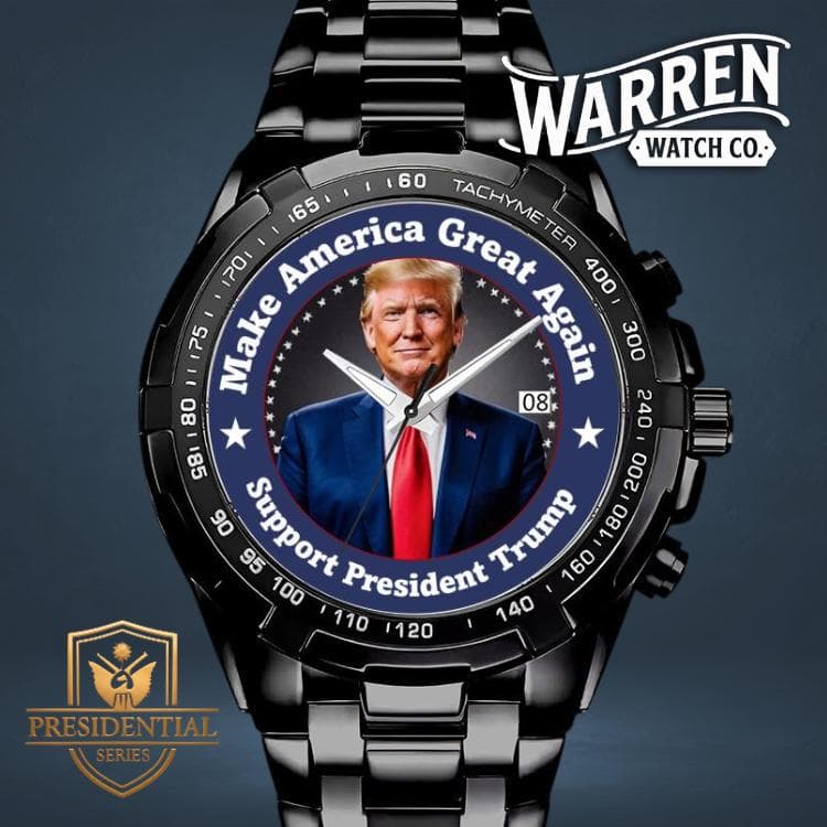 Make America Great Again Donald Trump "Support President Trump" Men's Metal Watch - Perfect Everyday Wear