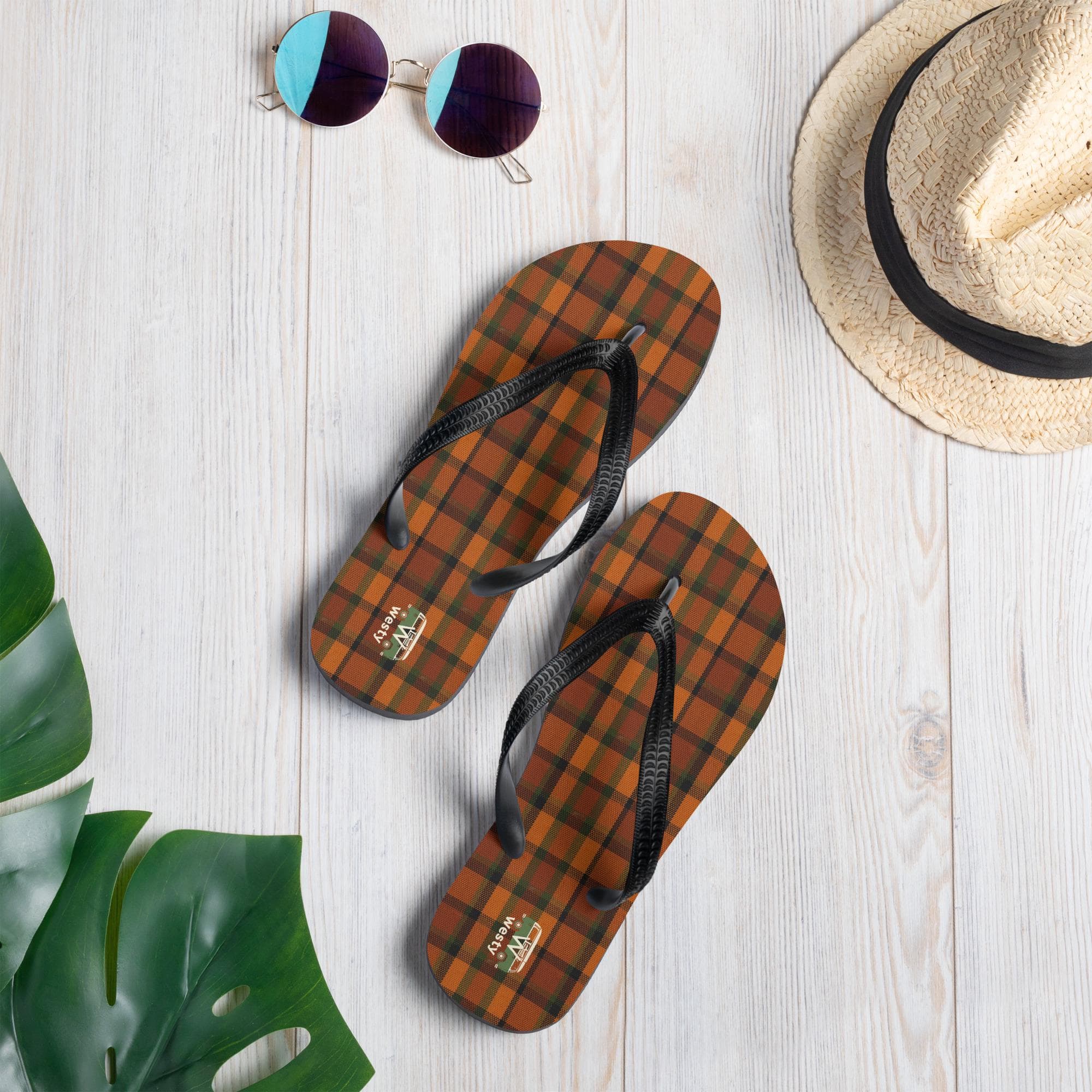 Westy Orange Flip-Flops - Retro Camper Van Road Trip Style