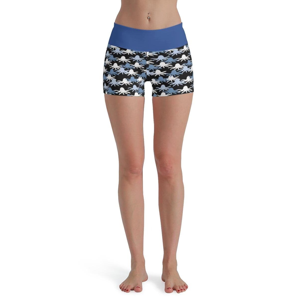 Octo-Awesome High Waist Shorts | Quirky Octopus Print Yoga & Beach Shorts | Everyday Kamo