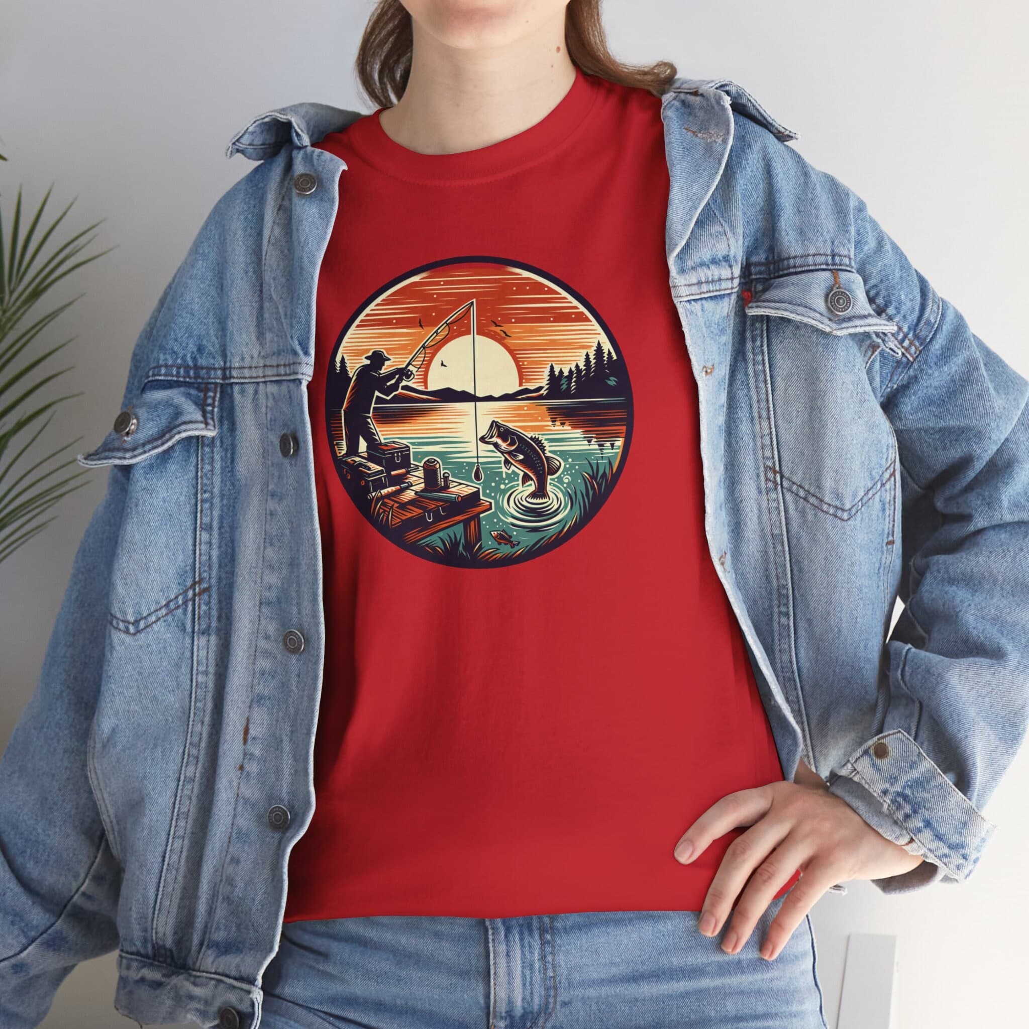 Handmade Bass Fishing T-Shirt | Woodcut Art Tee | Angler Gift Unisex