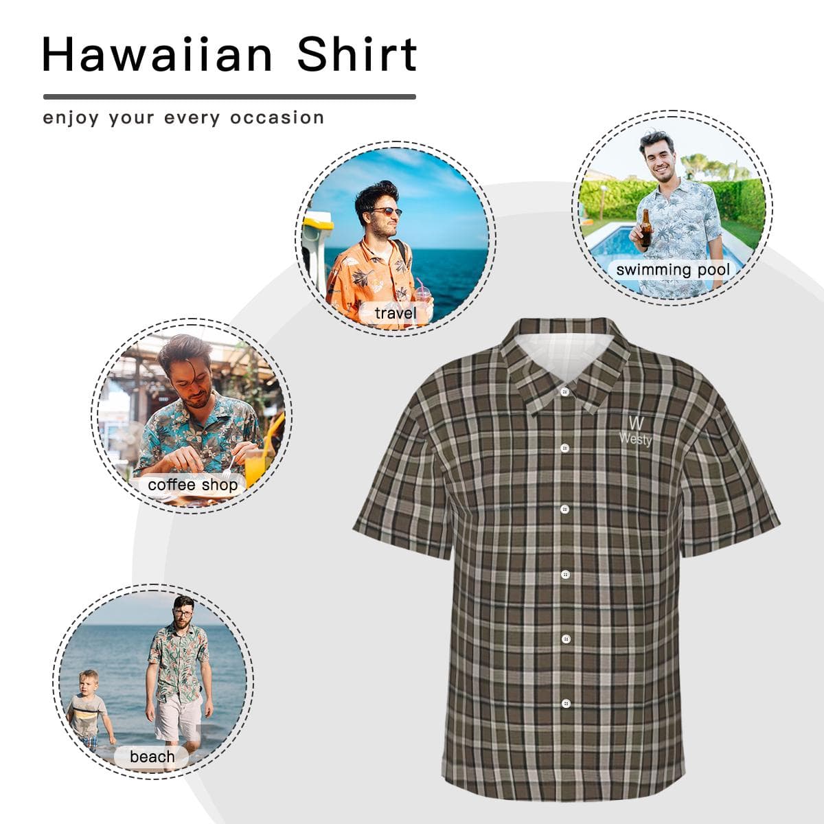 Westfalia Westy Brown Hawaiian Shirt