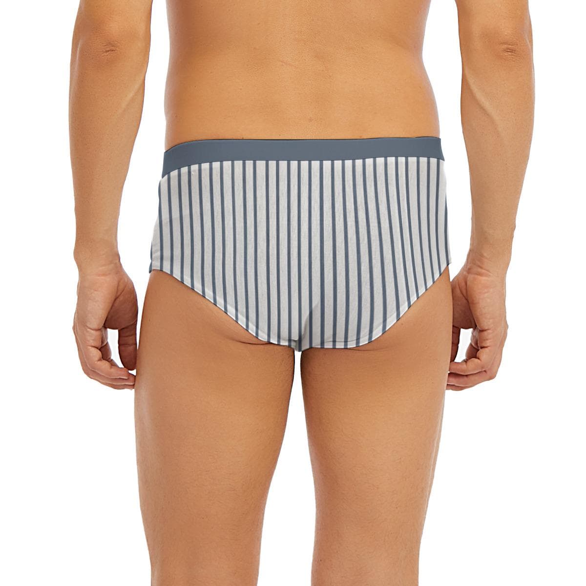 Men's Low Rise Striped Briefs | Comfortable & Stretchy Polyester Spandex Underwear | Everyday Kamo Design