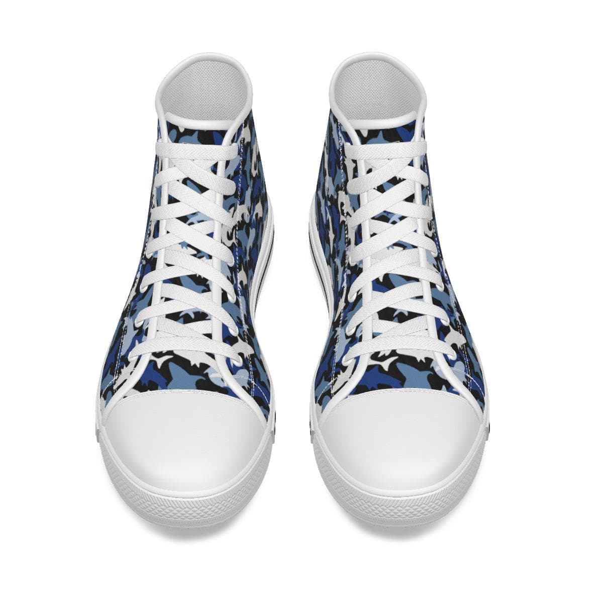 Women's Shark Camo High-Top Canvas Sneakers - Comfort & Style for Everyday Adventures