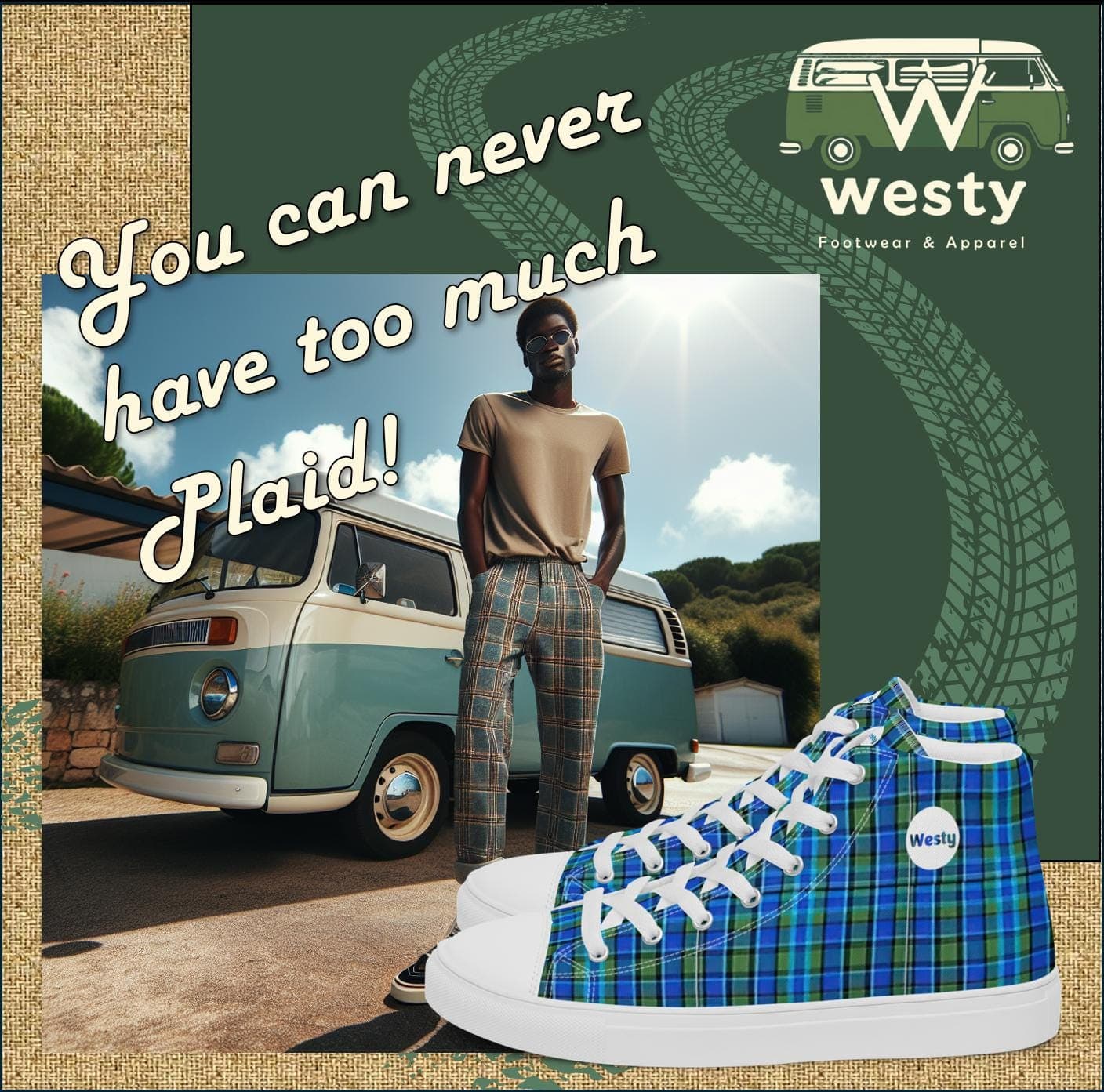 WestFalia Westy Men’s high top canvas shoes