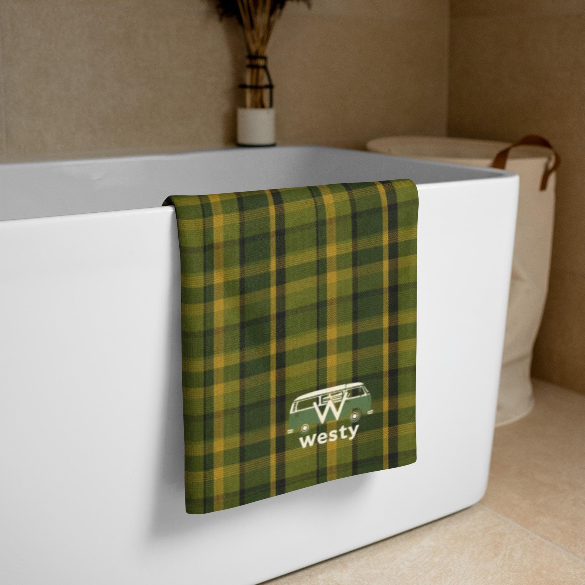 Westy Westfalia Green Bath Towel