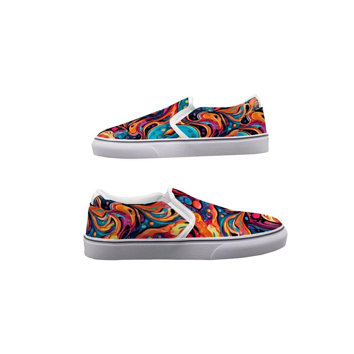 Women's Psychedelic Slip-On Canvas Shoes | Custom Handcrafted Sneakers