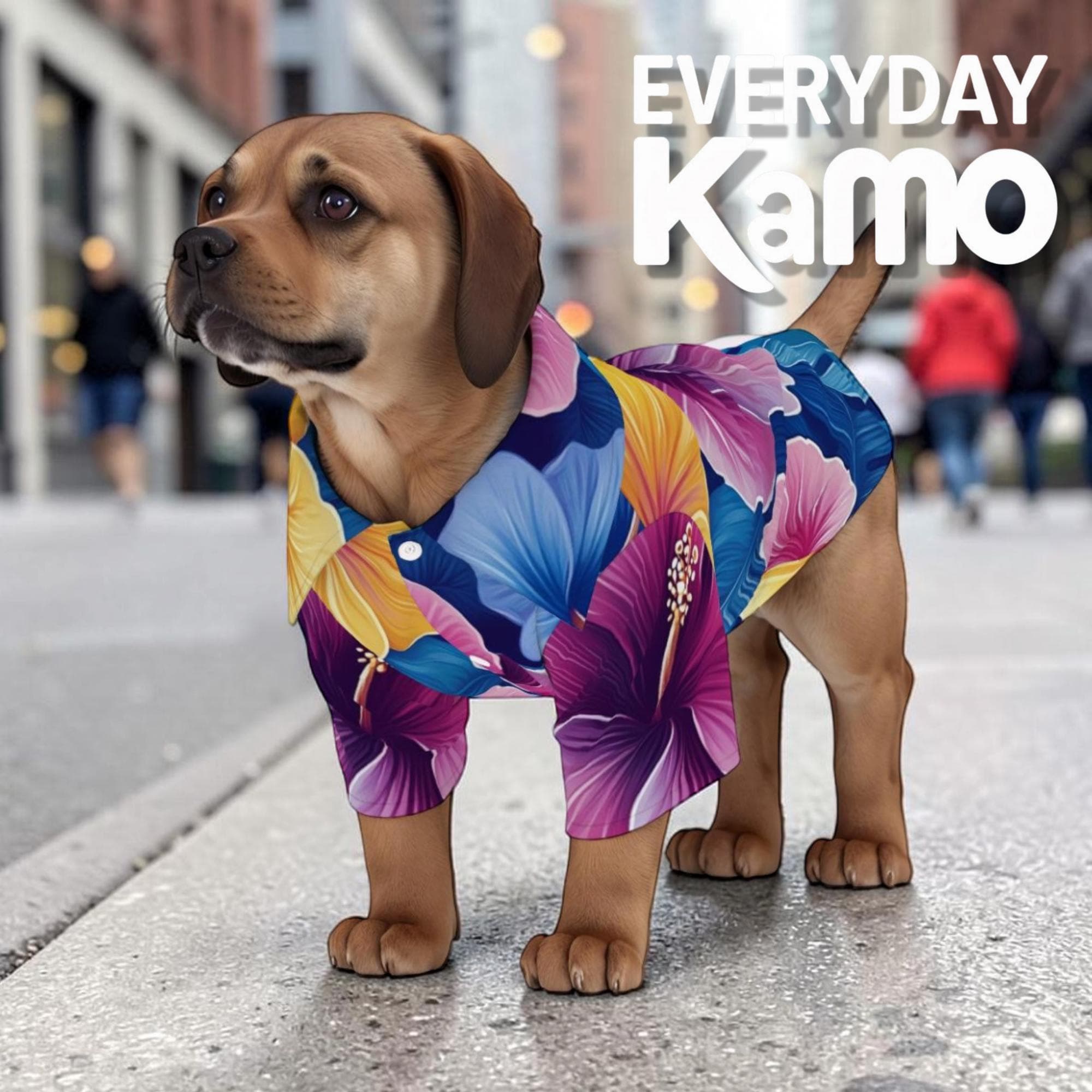 Pet Hawaiian Shirt Floral Print Dog Cat Breathable Summer Outfit
