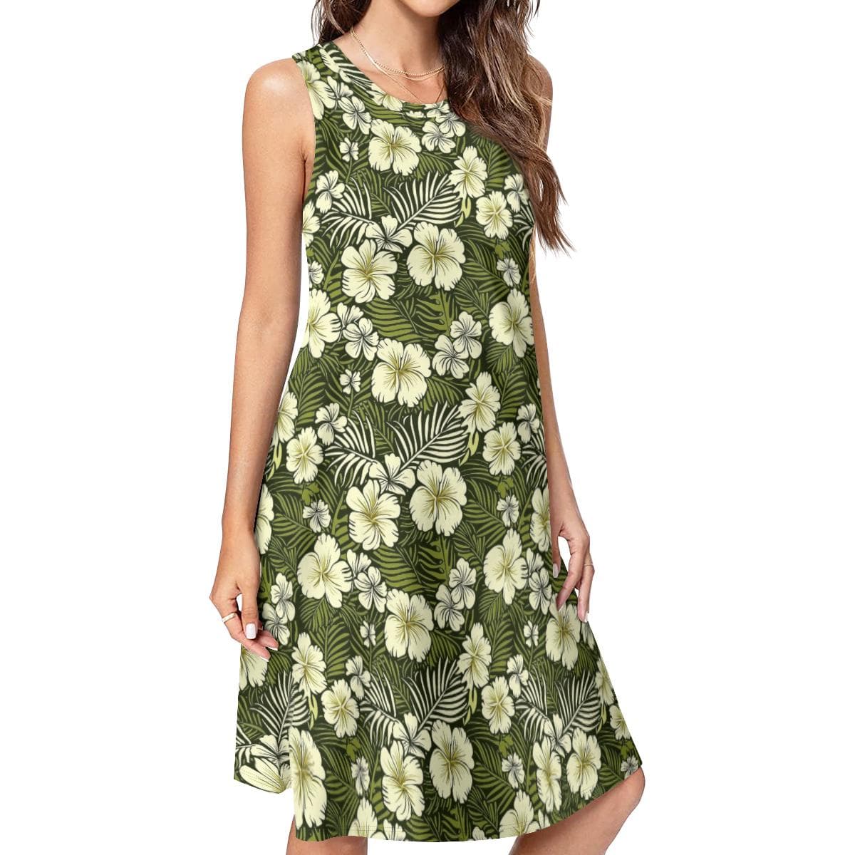 Everyday Kamo Tropical Bloom Sleeveless Dress | Flowy, Comfy & Pocketed Summer Style