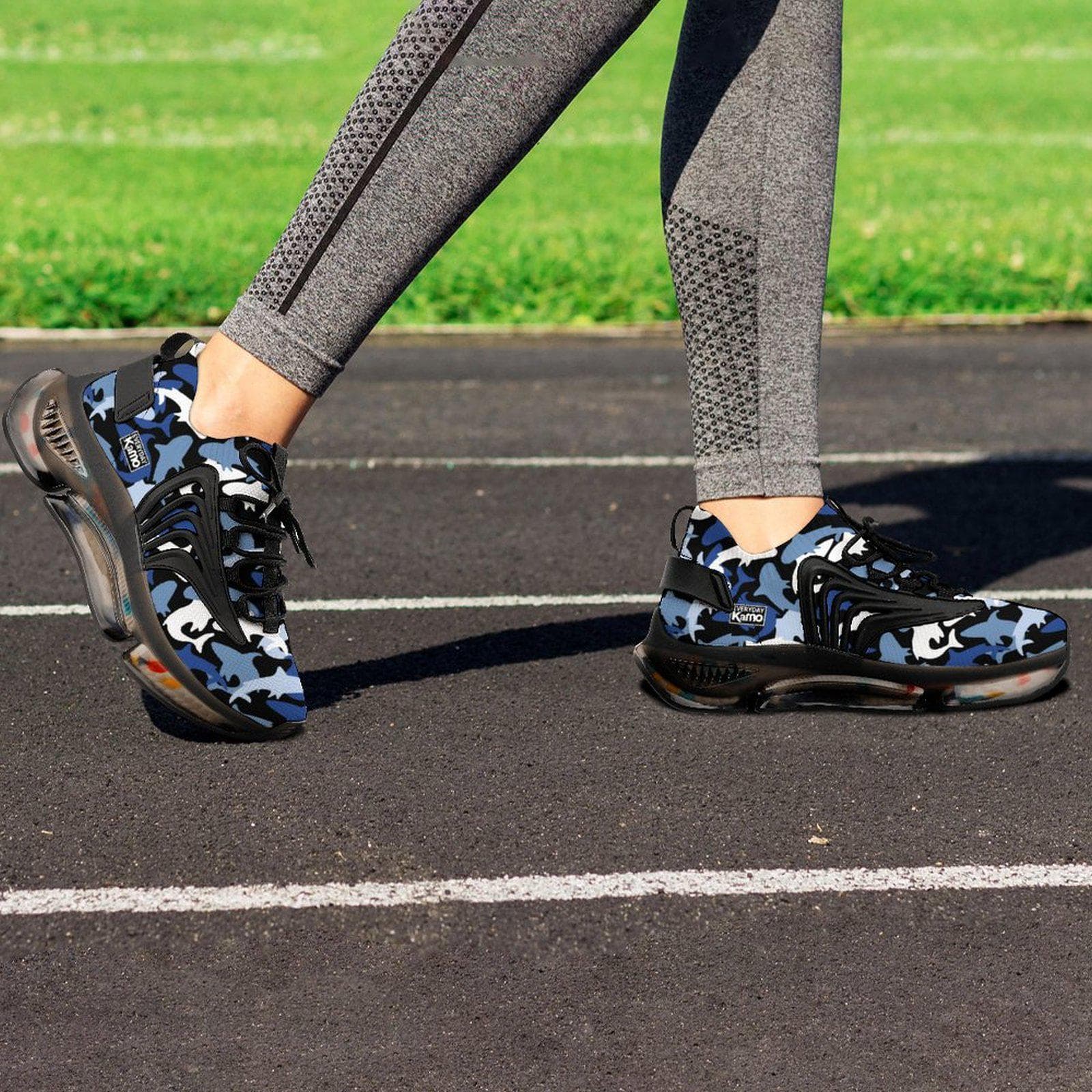 Everyday Kamo Blue Shark Camo Sneakers | Dynamic Comfort All-Match Sports Shoes for Adults & Teens