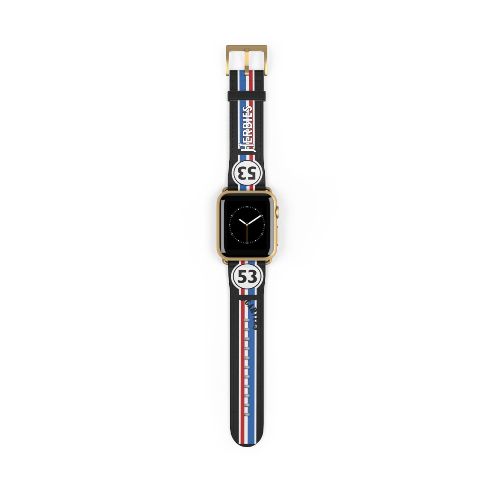 Herbies Black Apple Watch Band | Custom Herbie 53 Stripe Design | All Series