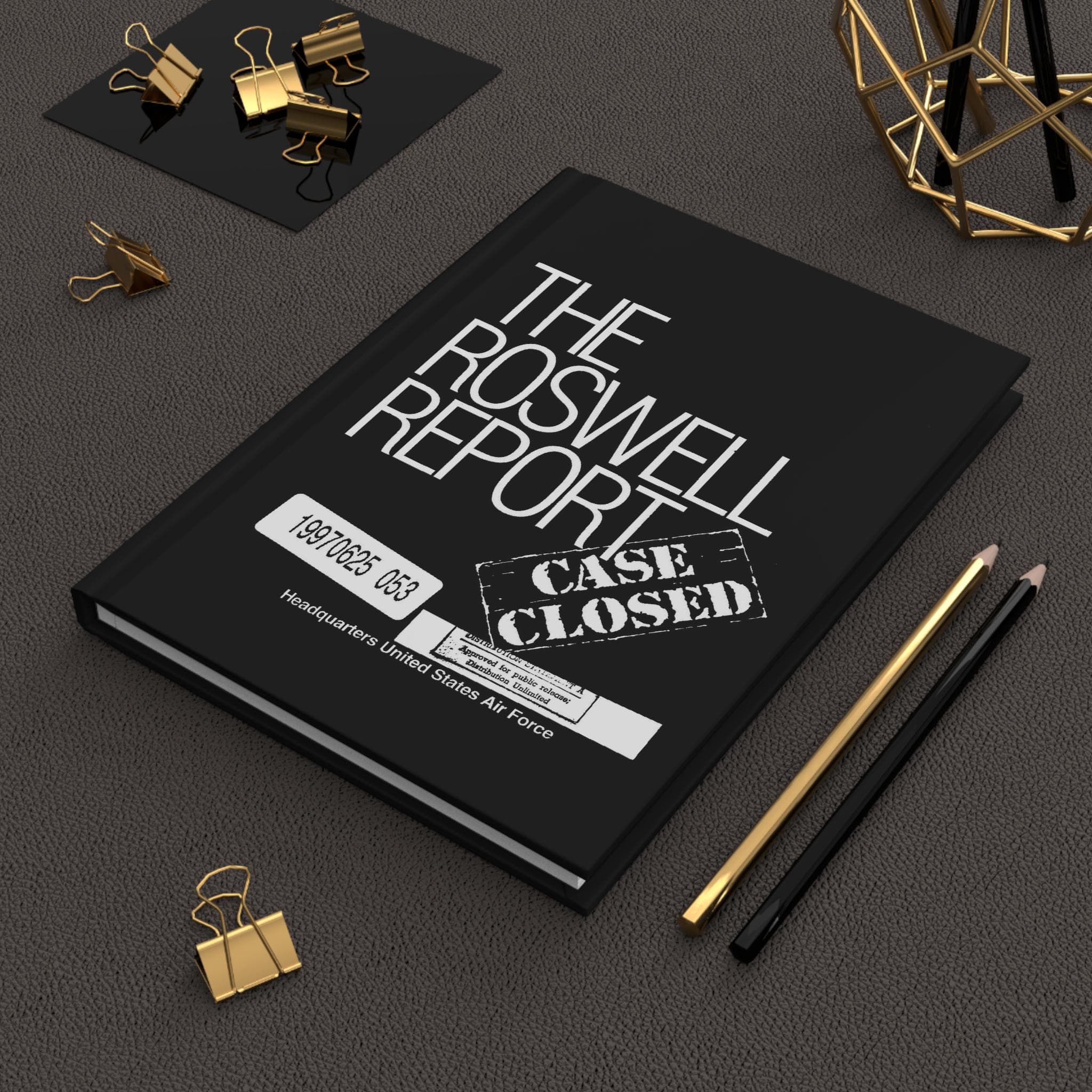 The Roswell Report Hardcover Journal | Matte Black Lined Notebook