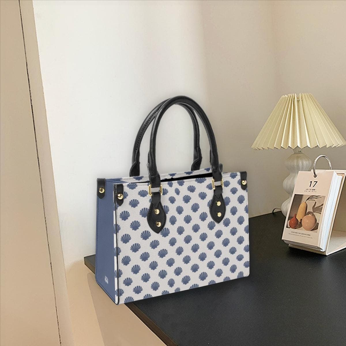 Seashell Serenity Double-Sided Leather Tote Bag | Beach Vibes Everyday Carry
