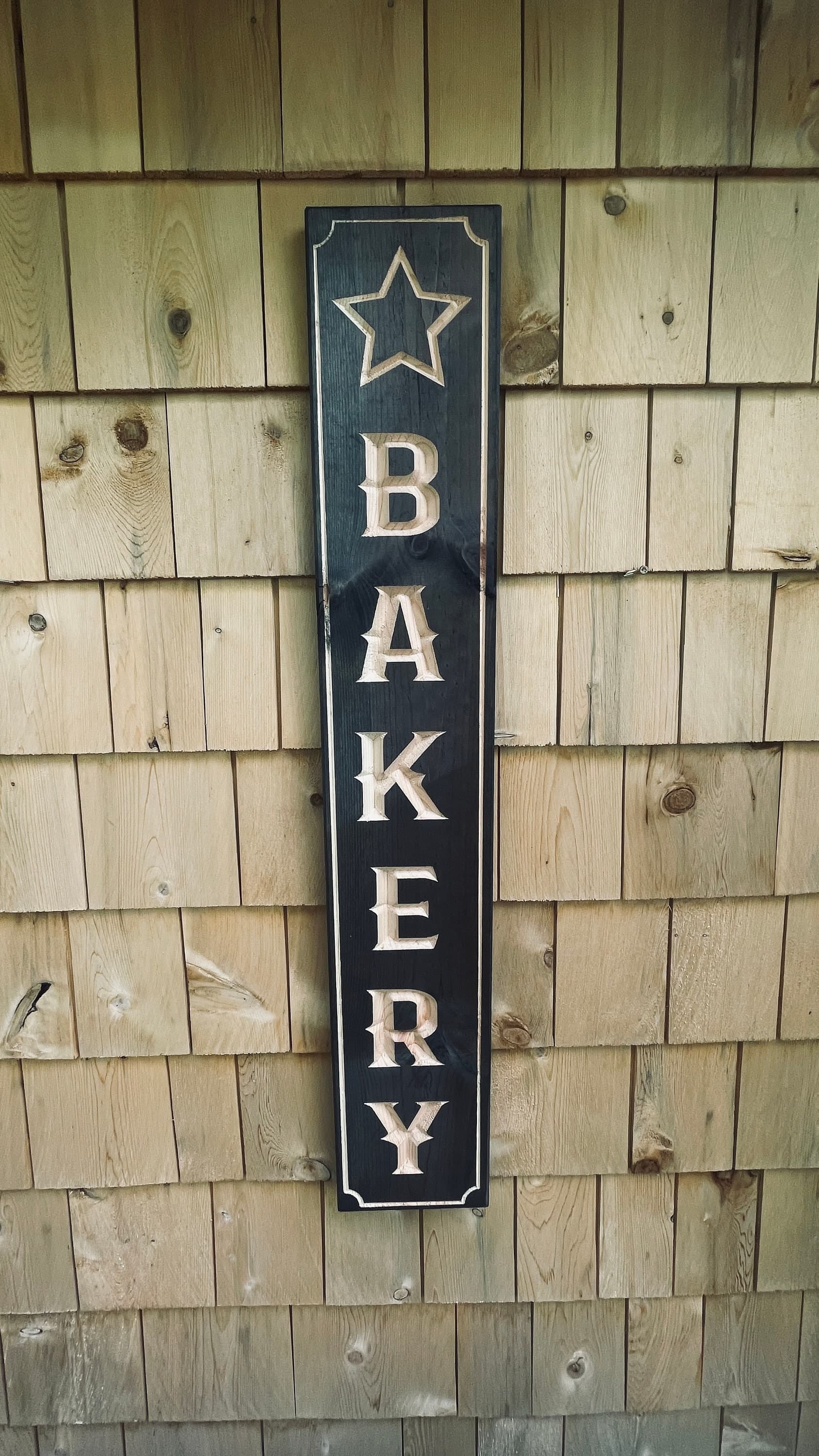 Bakery Vertical Carved Real Pine Wooden Sign