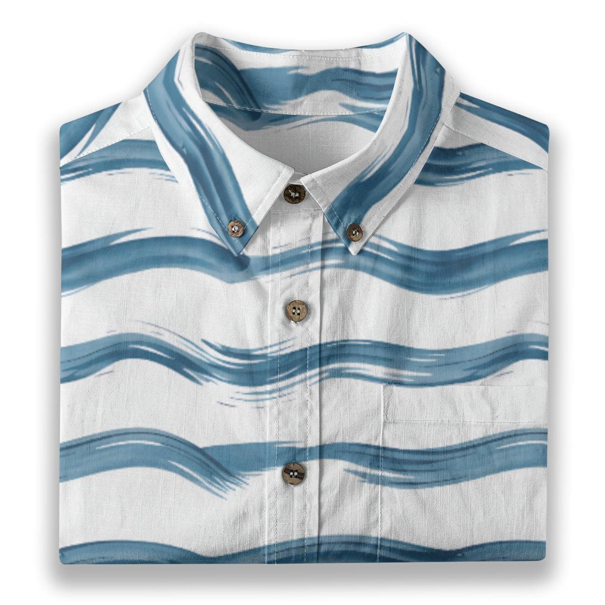 Blue Wave Slub Cotton Shirt | Men's Resort Wear