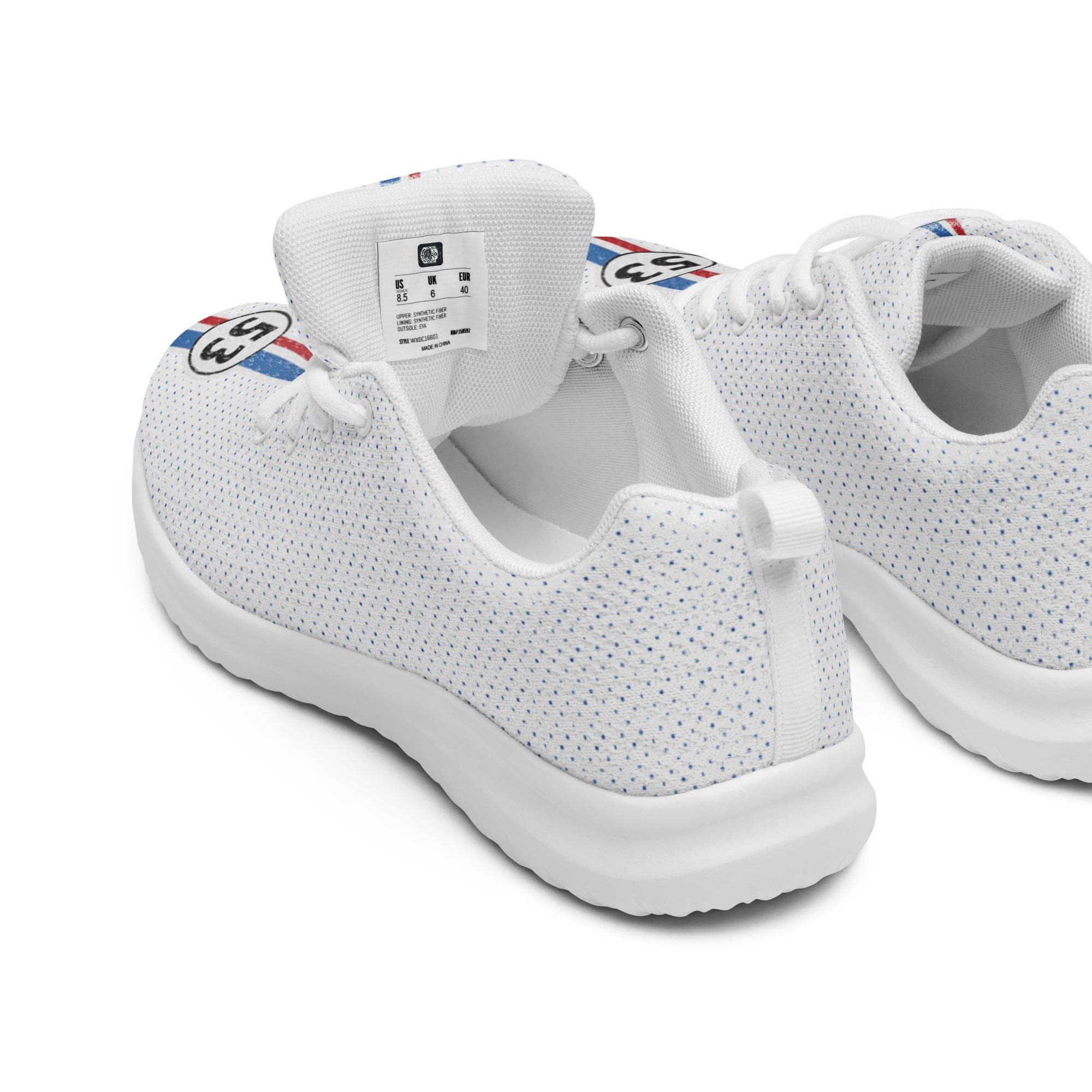 Handmade Herbie #53 Sneakers – Men's White Athletic Shoes