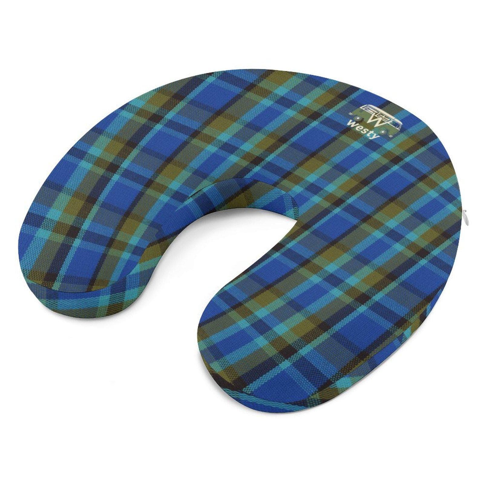 Westy Van Life Plaid Memory Foam Travel Pillow | Neck Support