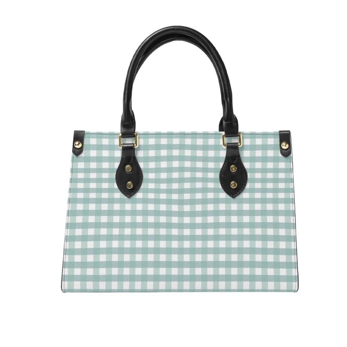 Pastel Gingham Tote Bag | Chic Leather Handbag for Everyday Adventures | Customizable Double-Sided Print